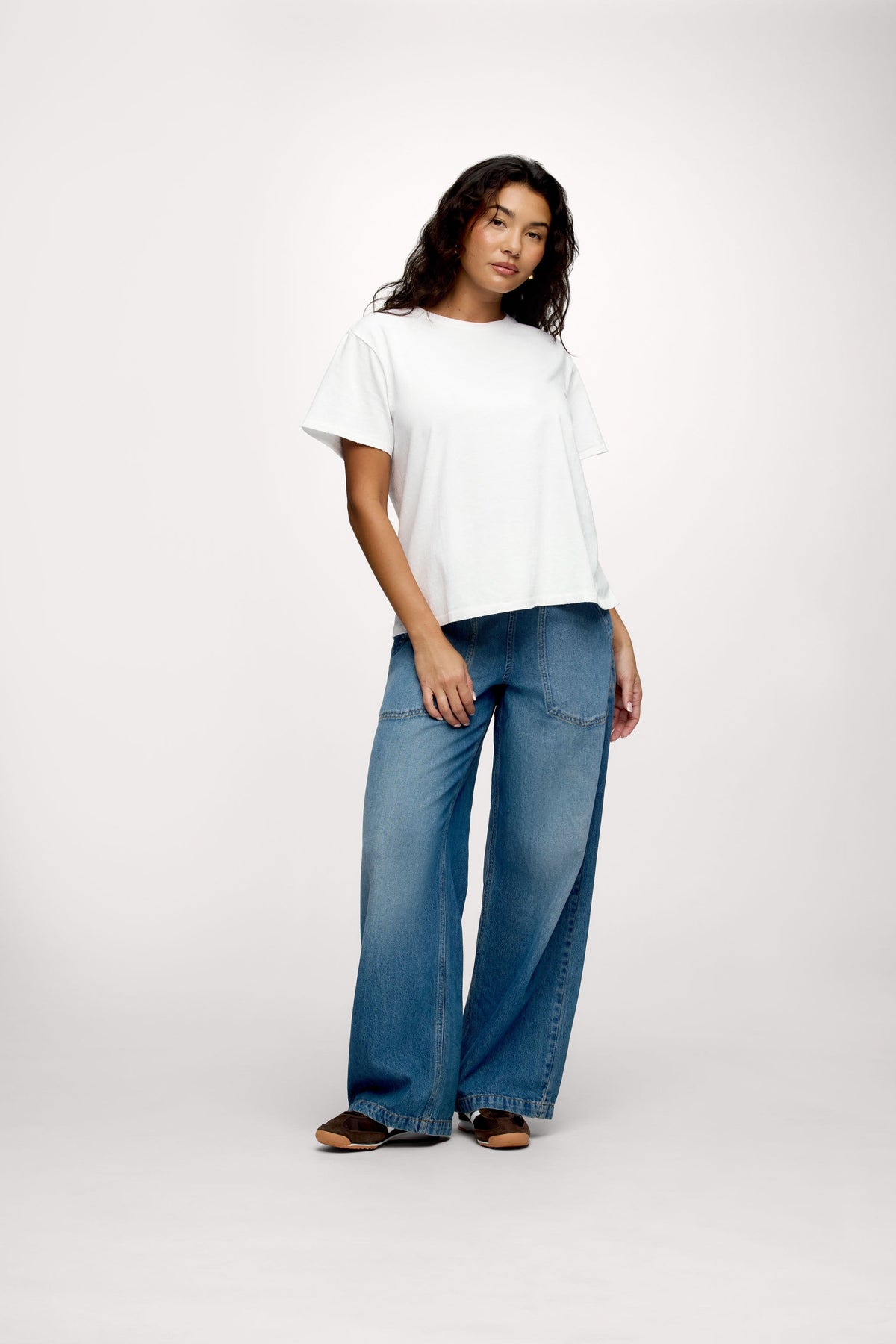Color:White | nuuds everyday t-shirt – womens cotton t-shirt relaxed fit t-shirts for women
