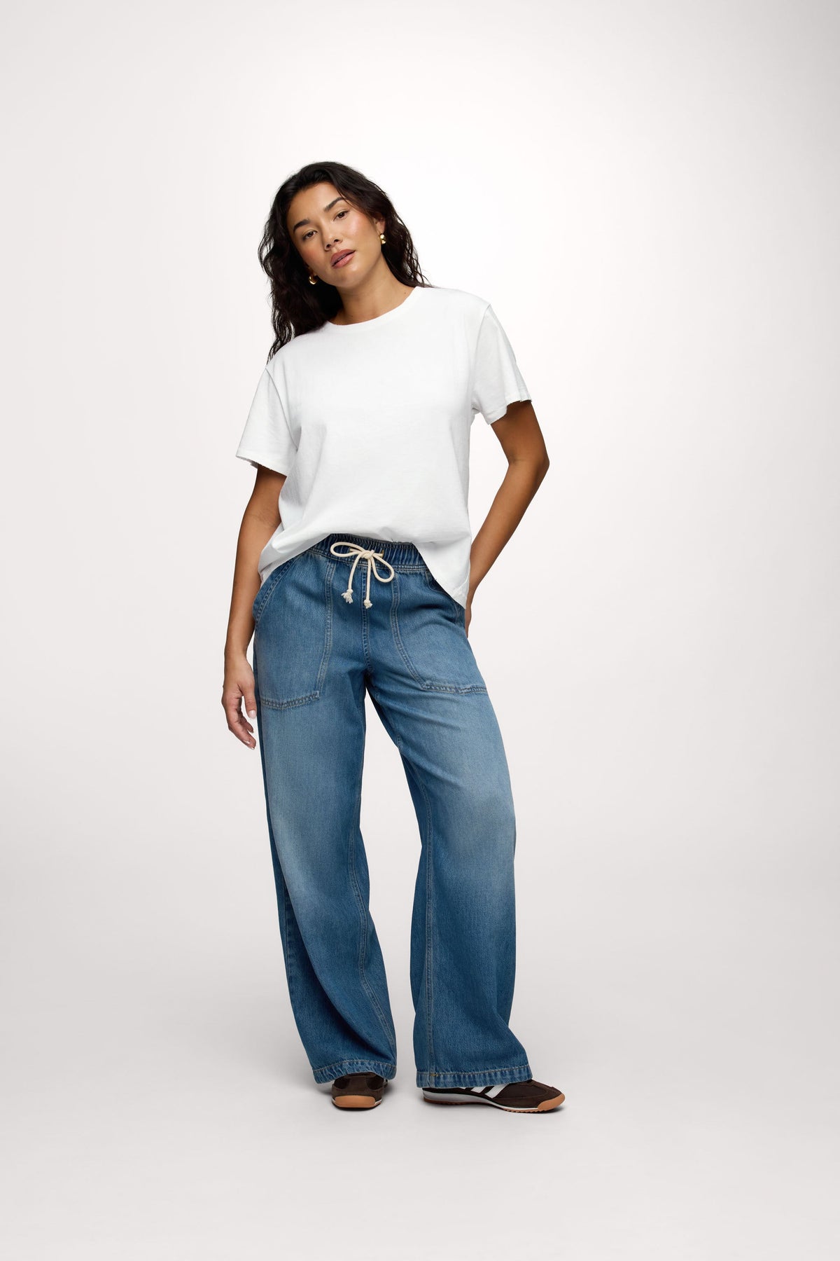 Color:White | nuuds everyday t-shirt – womens cotton t-shirt relaxed fit t-shirts for women
