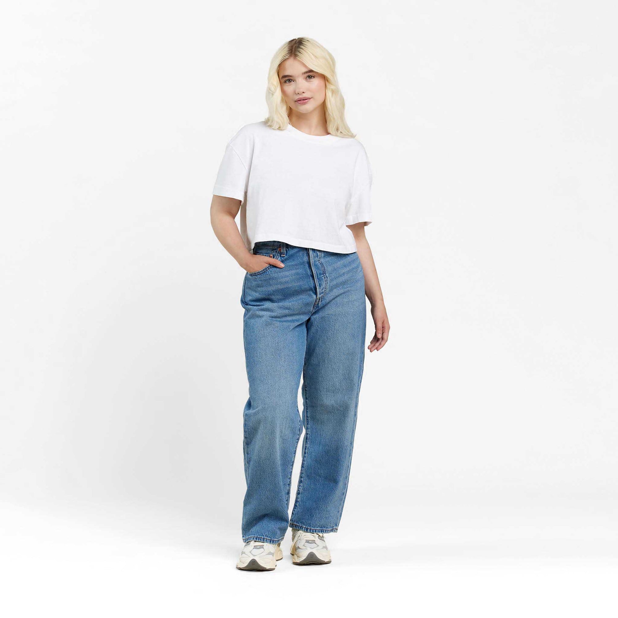 Vintage Cotton Cropped Tee | White