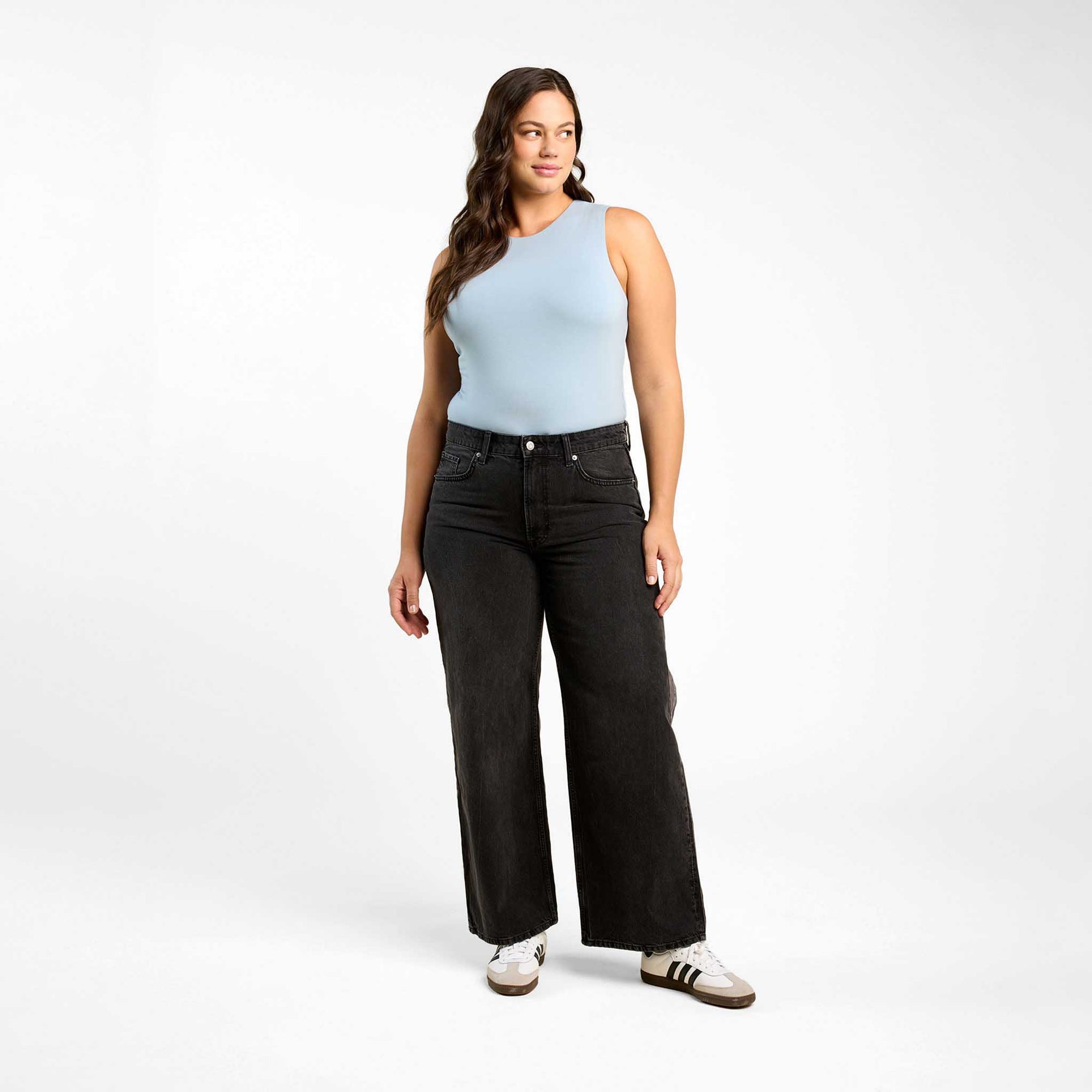 Cotton Stretch Classic Crewneck Tank Bodysuit