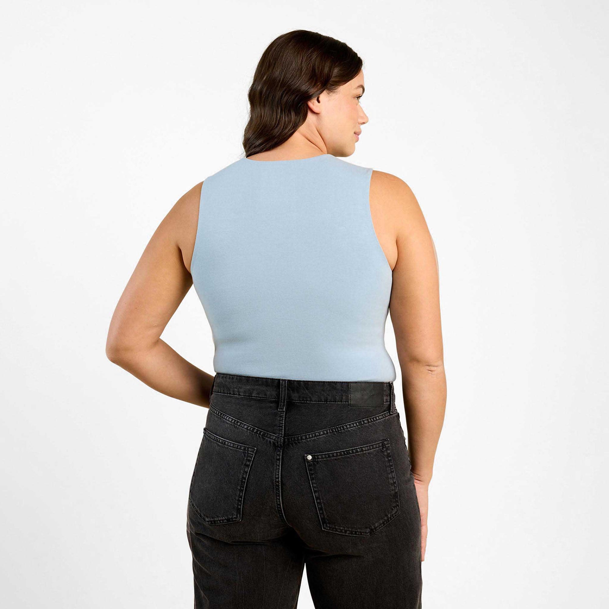 Cotton Stretch Classic Crewneck Tank Bodysuit