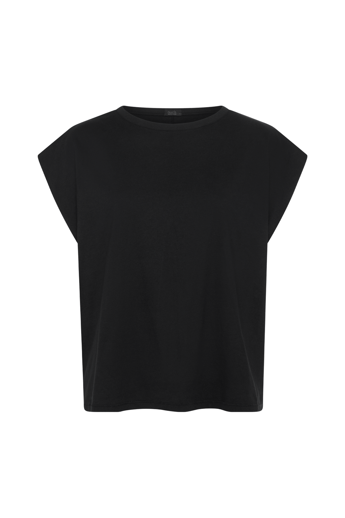 Color:Black | nuuds muscle tee – jersey knit fabric womens cotton t-shirts basic tees tops for women