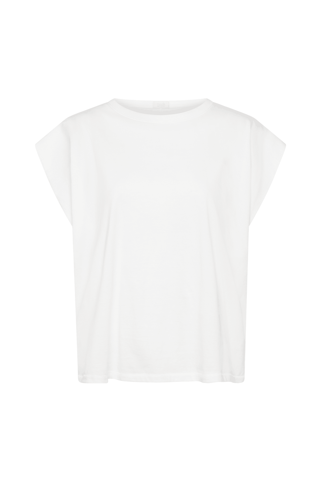 Color:White | nuuds muscle tee – jersey knit fabric womens cotton t-shirts basic tees tops for women
