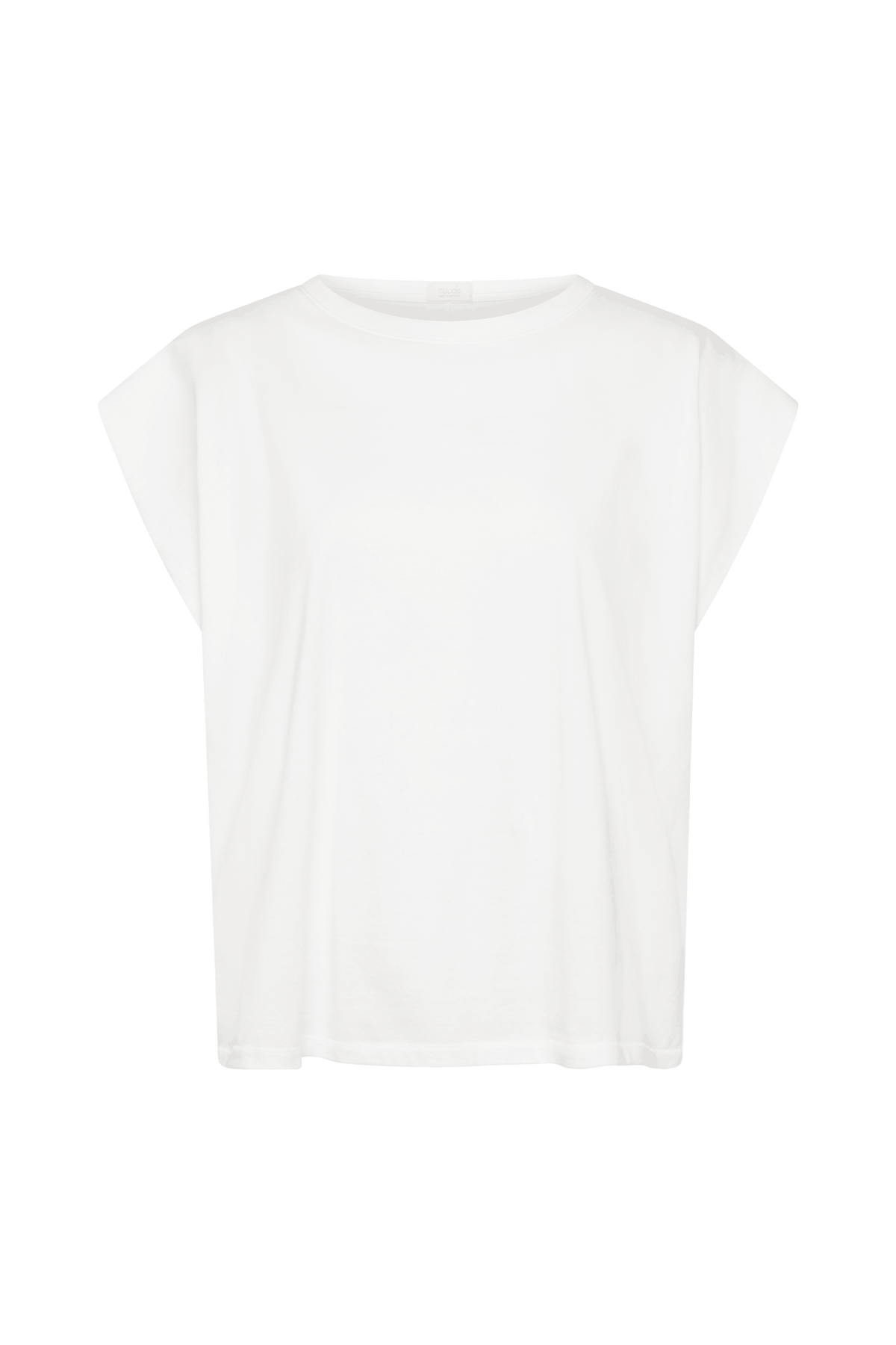 Color:White | nuuds muscle tee – jersey knit fabric womens cotton t-shirts basic tees tops for women