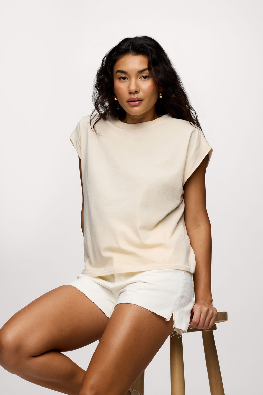 nuuds muscle tee – jersey knit fabric womens cotton t-shirts basic tees tops for women
