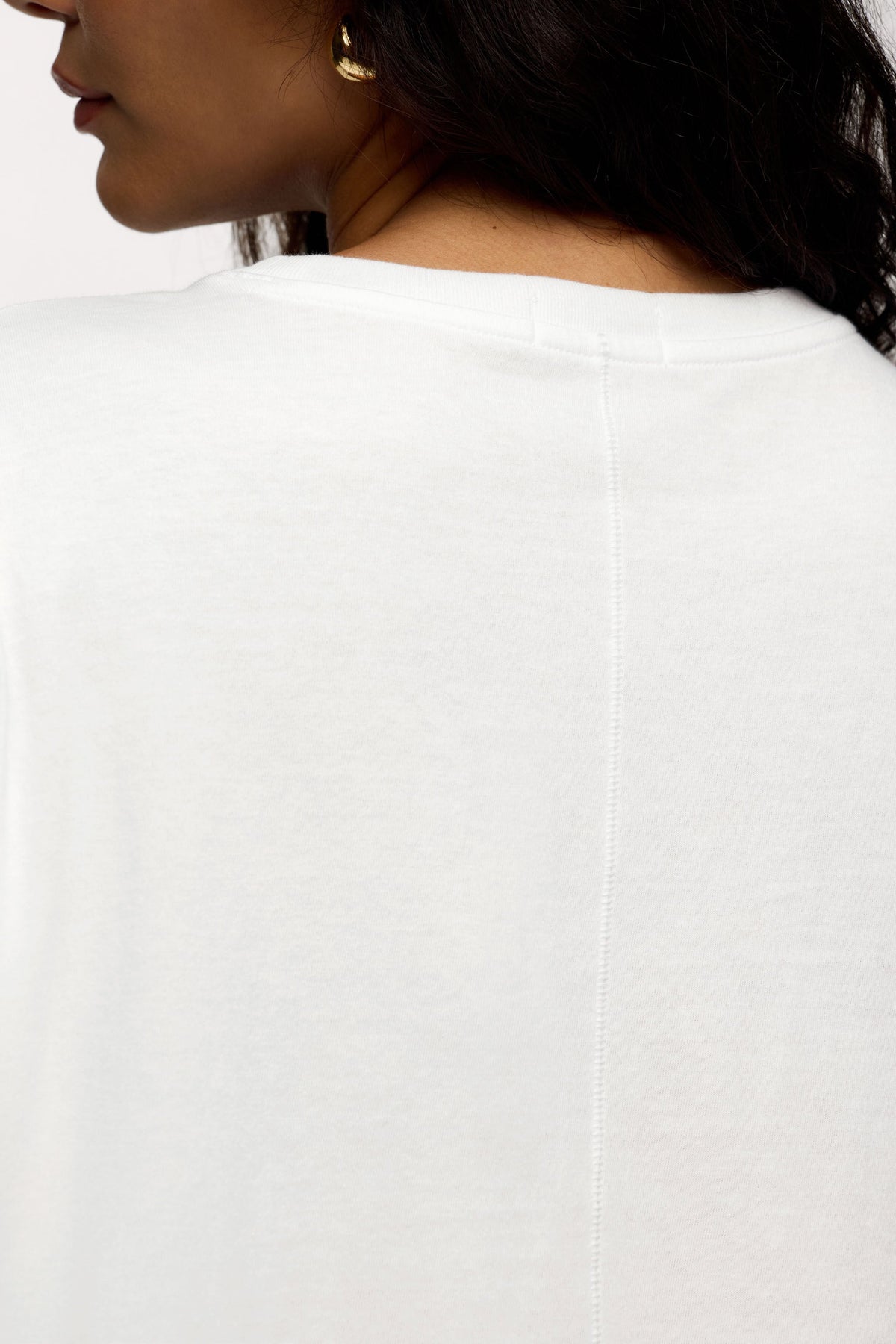 Color:White | nuuds muscle tee – jersey knit fabric womens cotton t-shirts basic tees tops for women