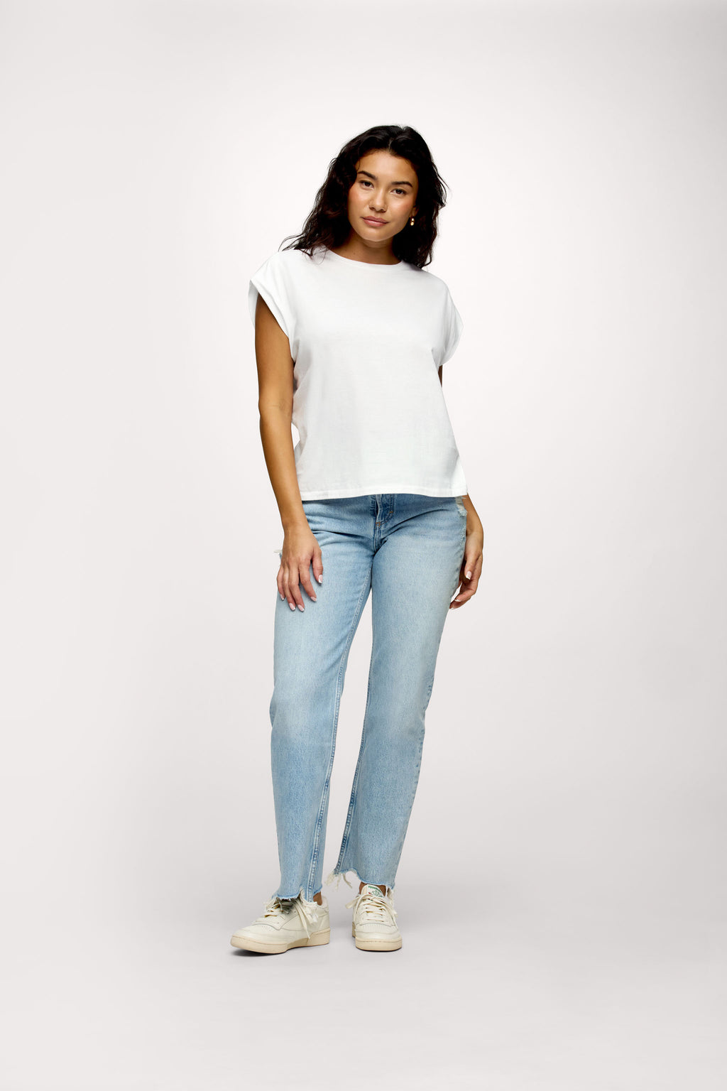 nuuds muscle tee – jersey knit fabric womens cotton t-shirts basic tees tops for women