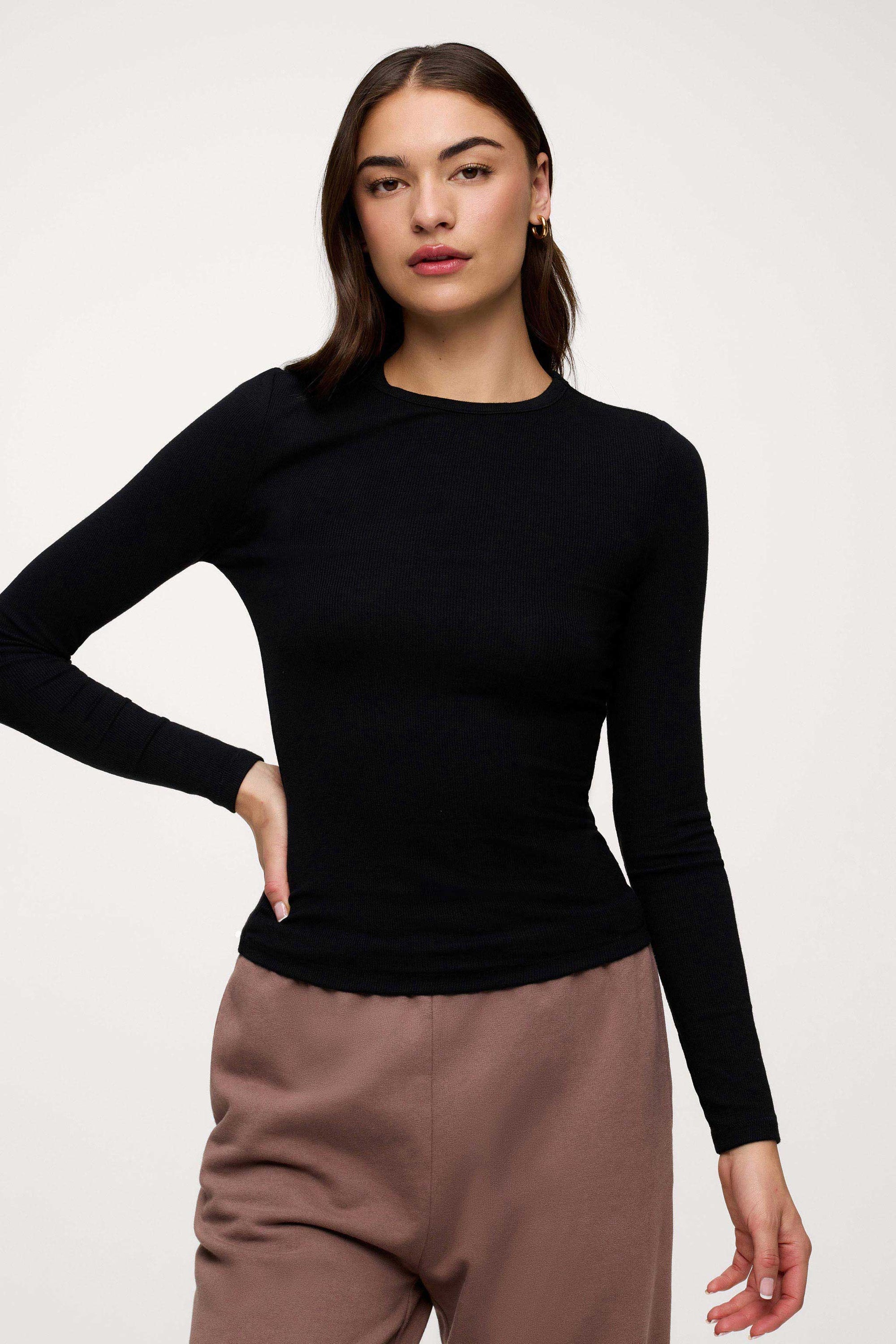 Slinky Rib Long Sleeve Shirt