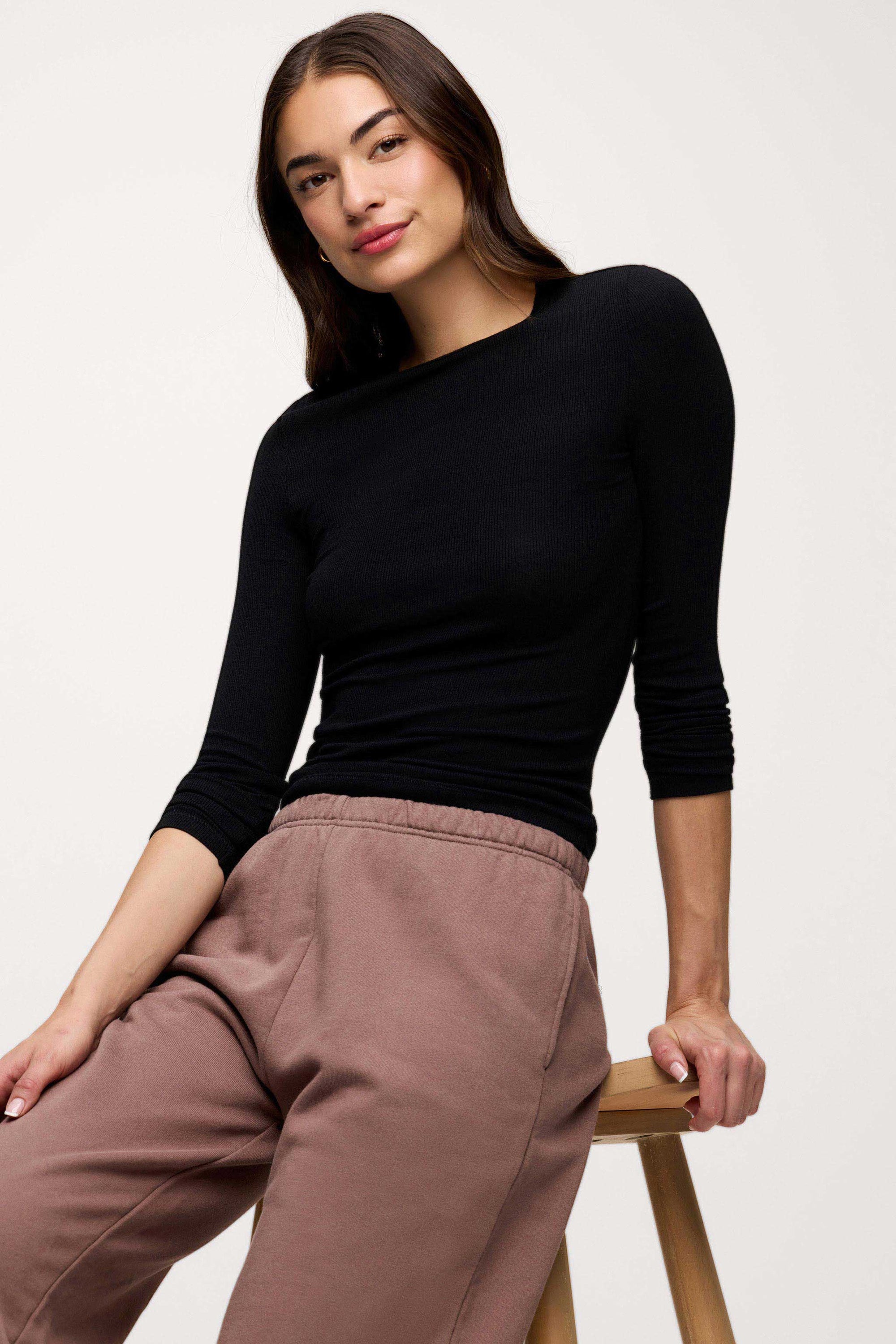 Slinky Rib Long Sleeve Shirt