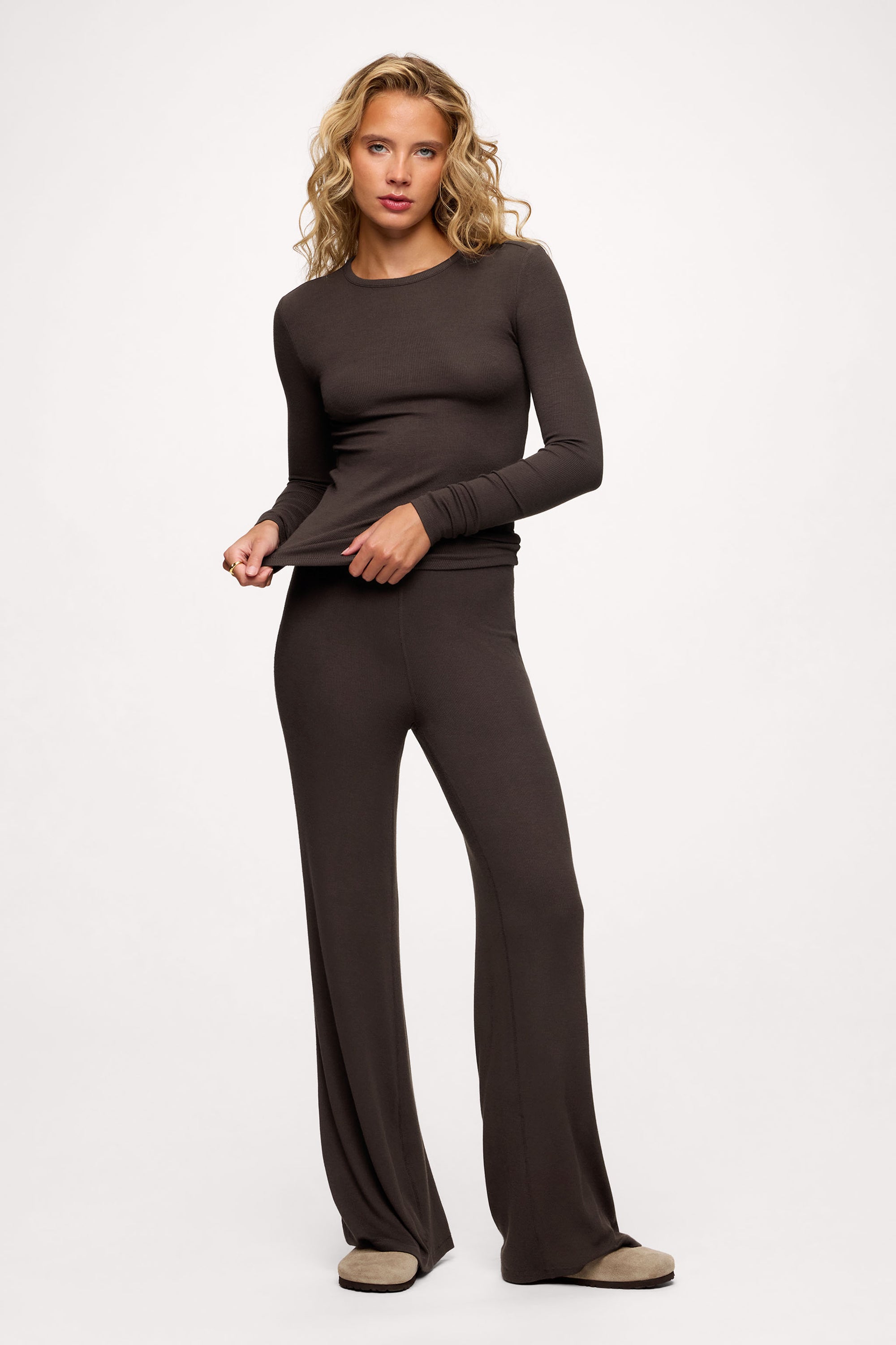 Slinky Rib Long Sleeve Shirt