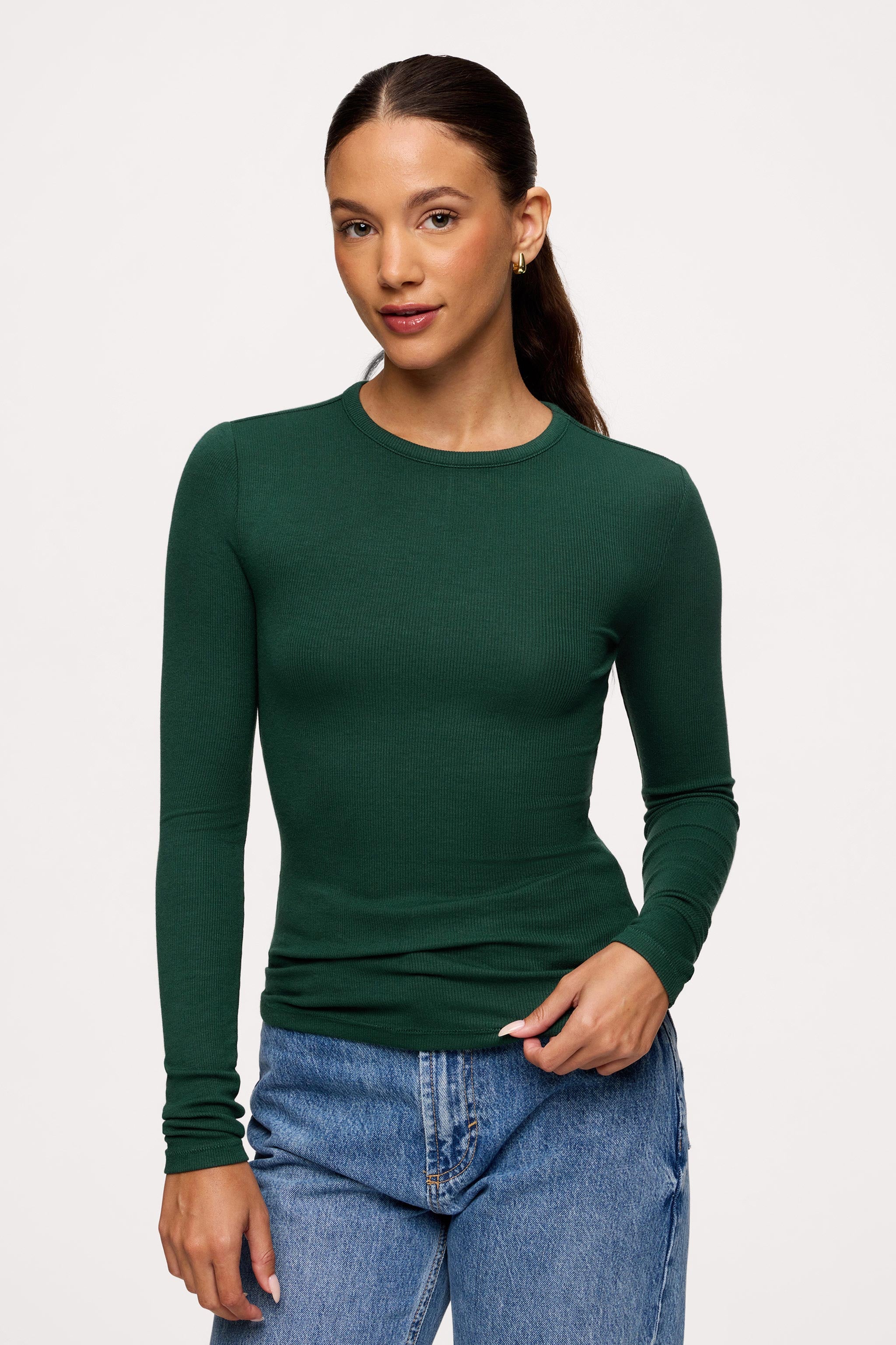 Slinky Rib Long Sleeve Shirt
