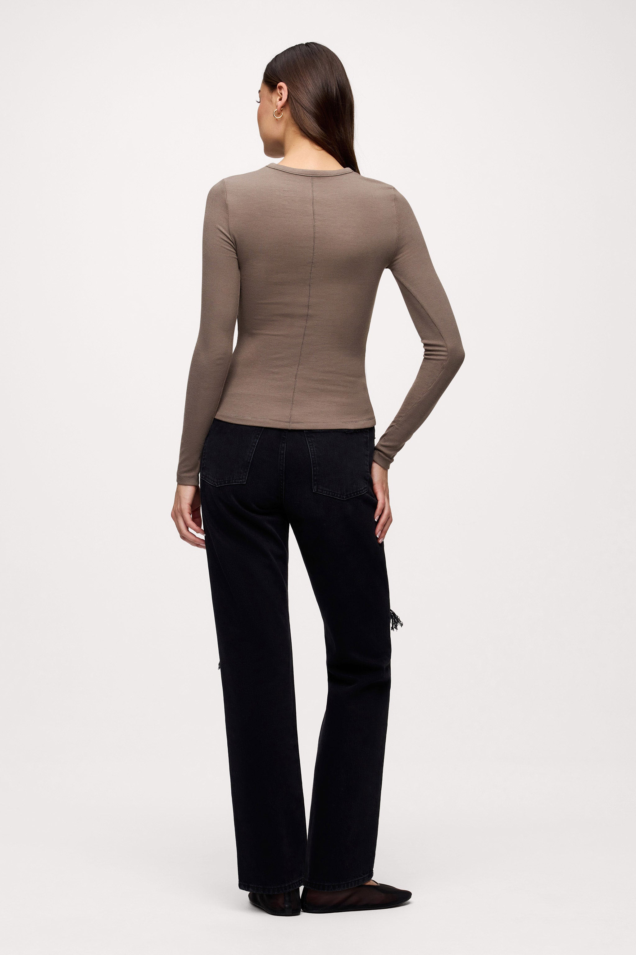 Slinky Rib Long Sleeve Shirt