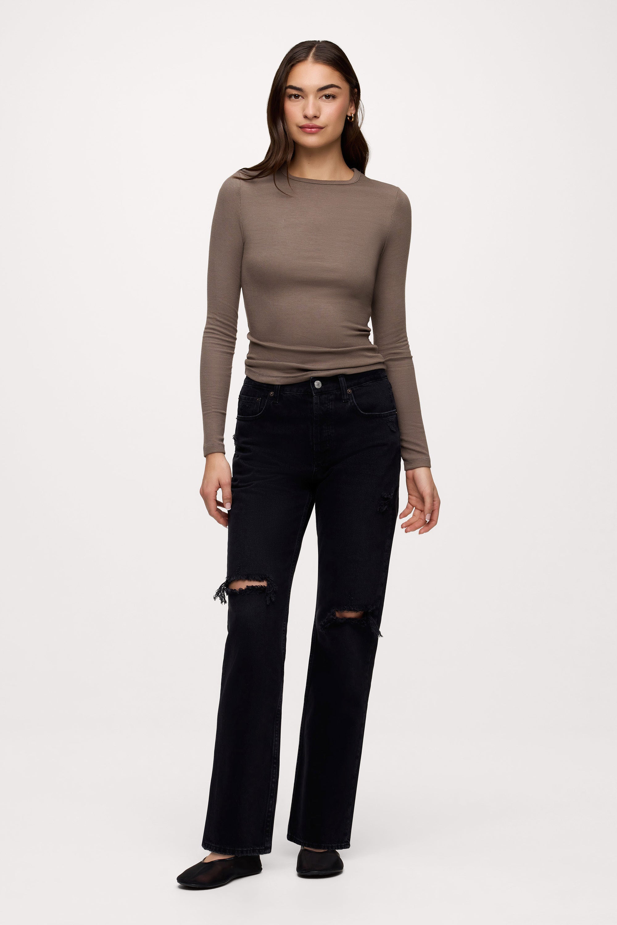 Slinky Rib Long Sleeve Shirt