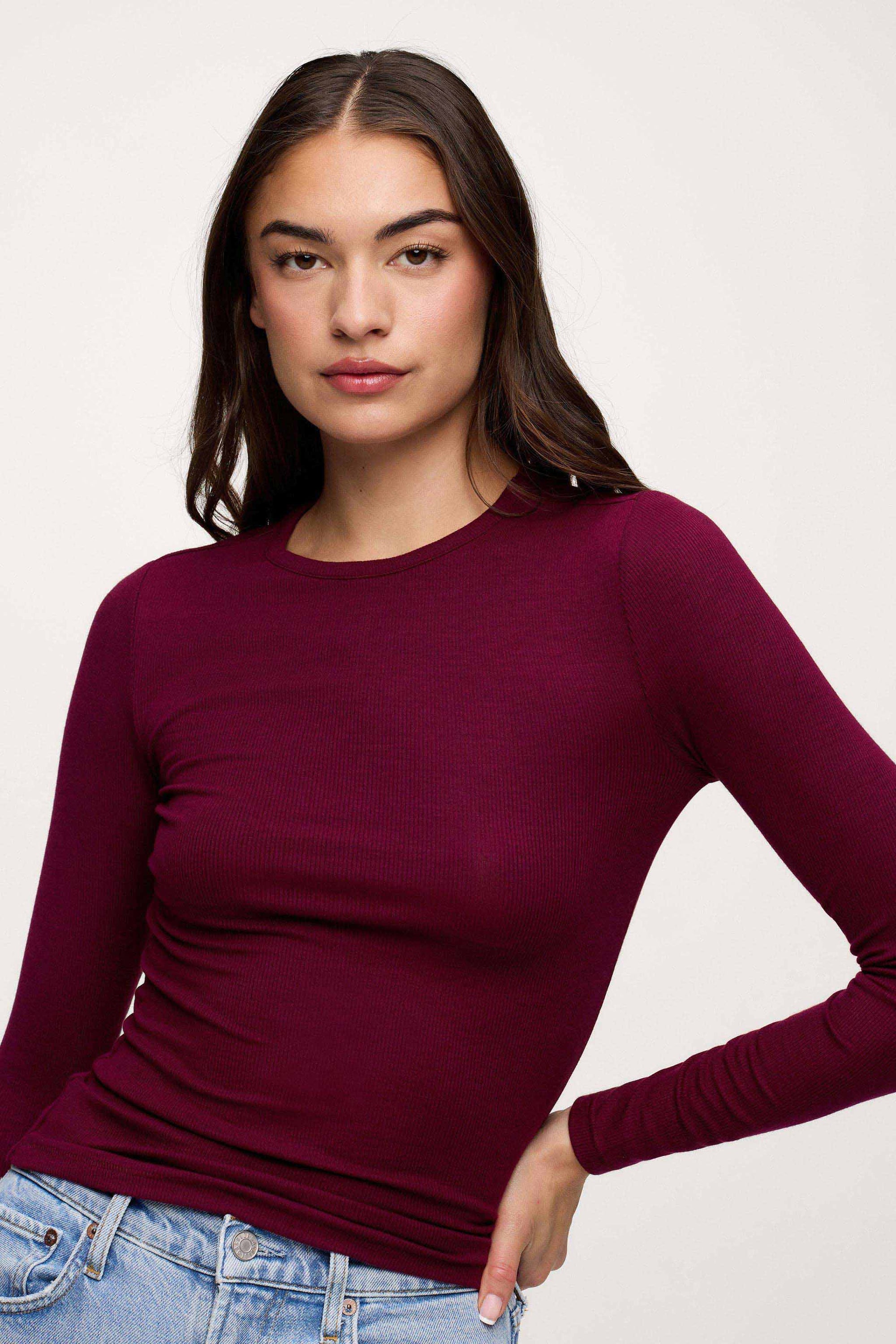 Slinky Rib Long Sleeve Shirt