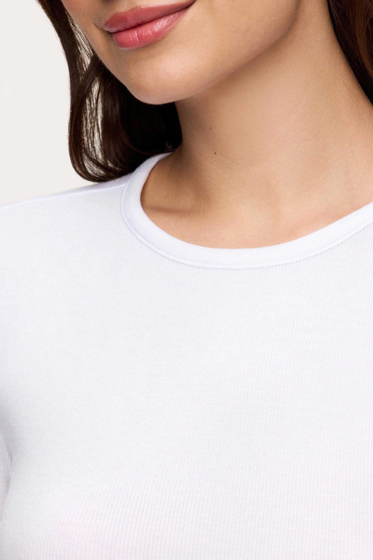 Color:White | nuuds women’s long sleeve shirts fitted modal top - soft modal women’s long sleeve tops