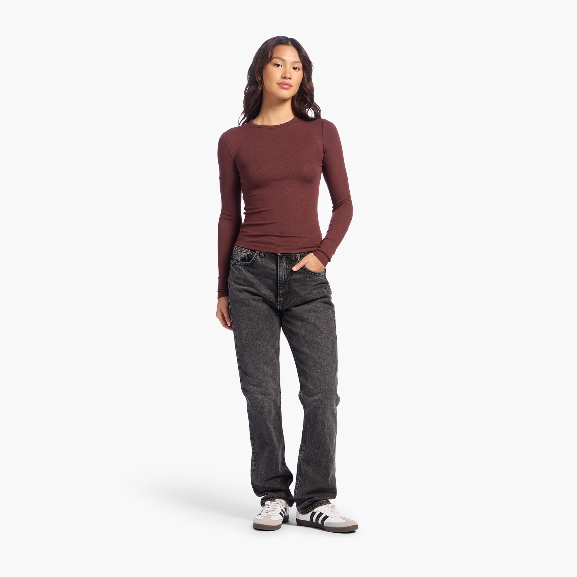 Slinky Rib Long Sleeve Shirt