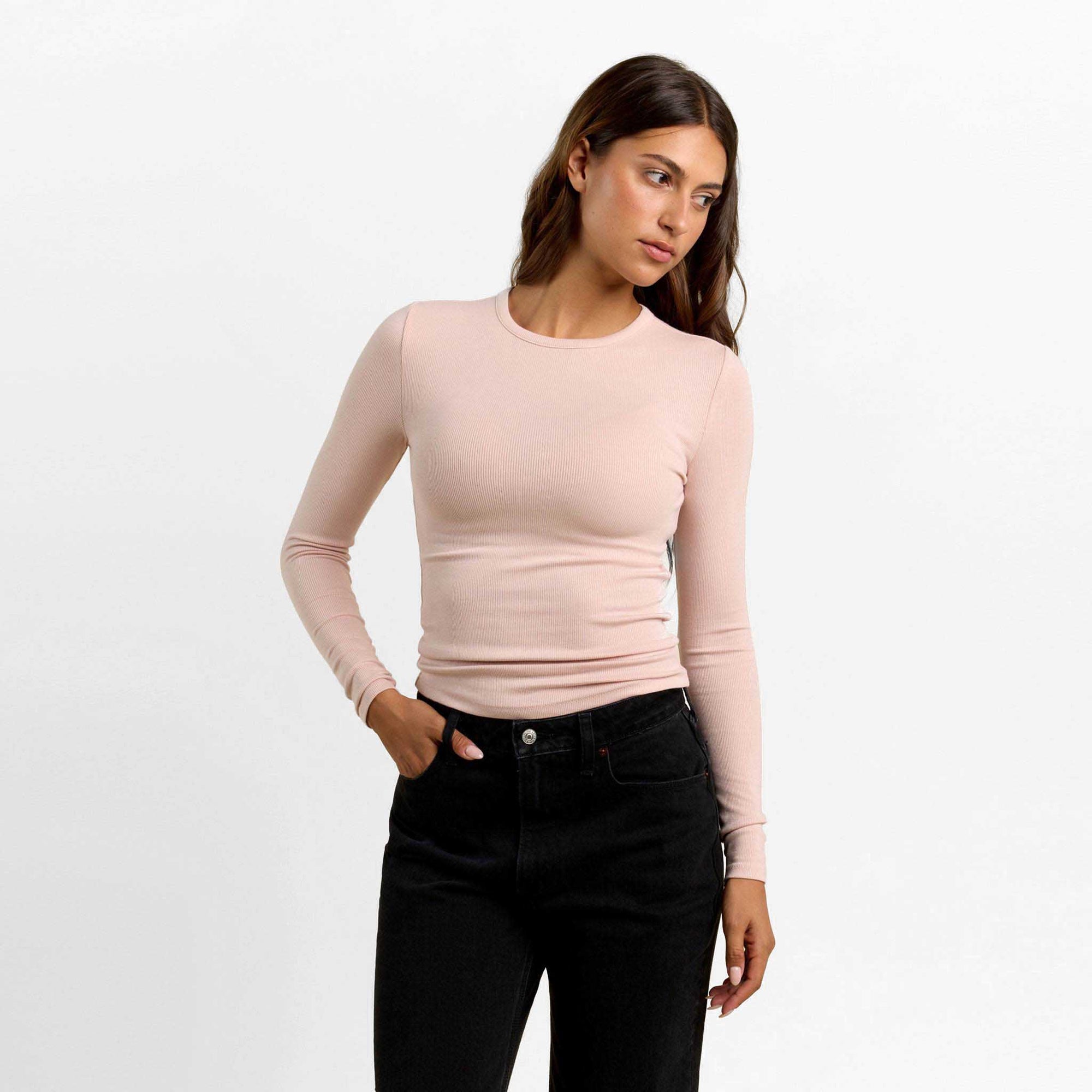 Slinky Rib Long Sleeve Shirt