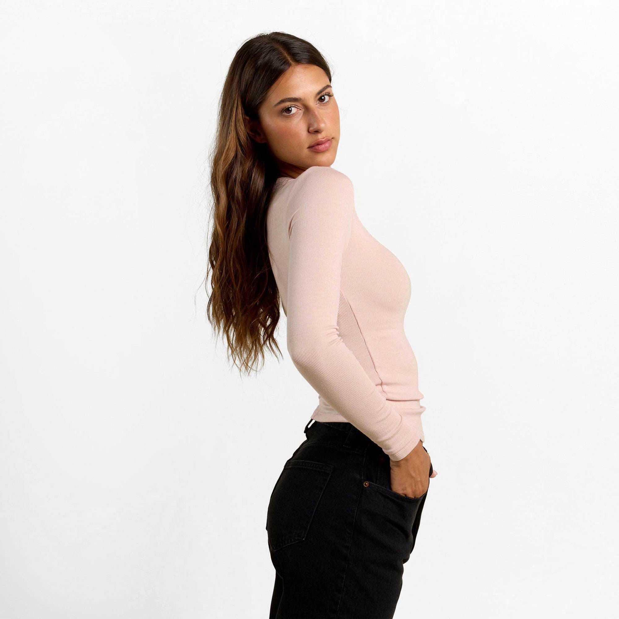 Slinky Rib Long Sleeve Shirt