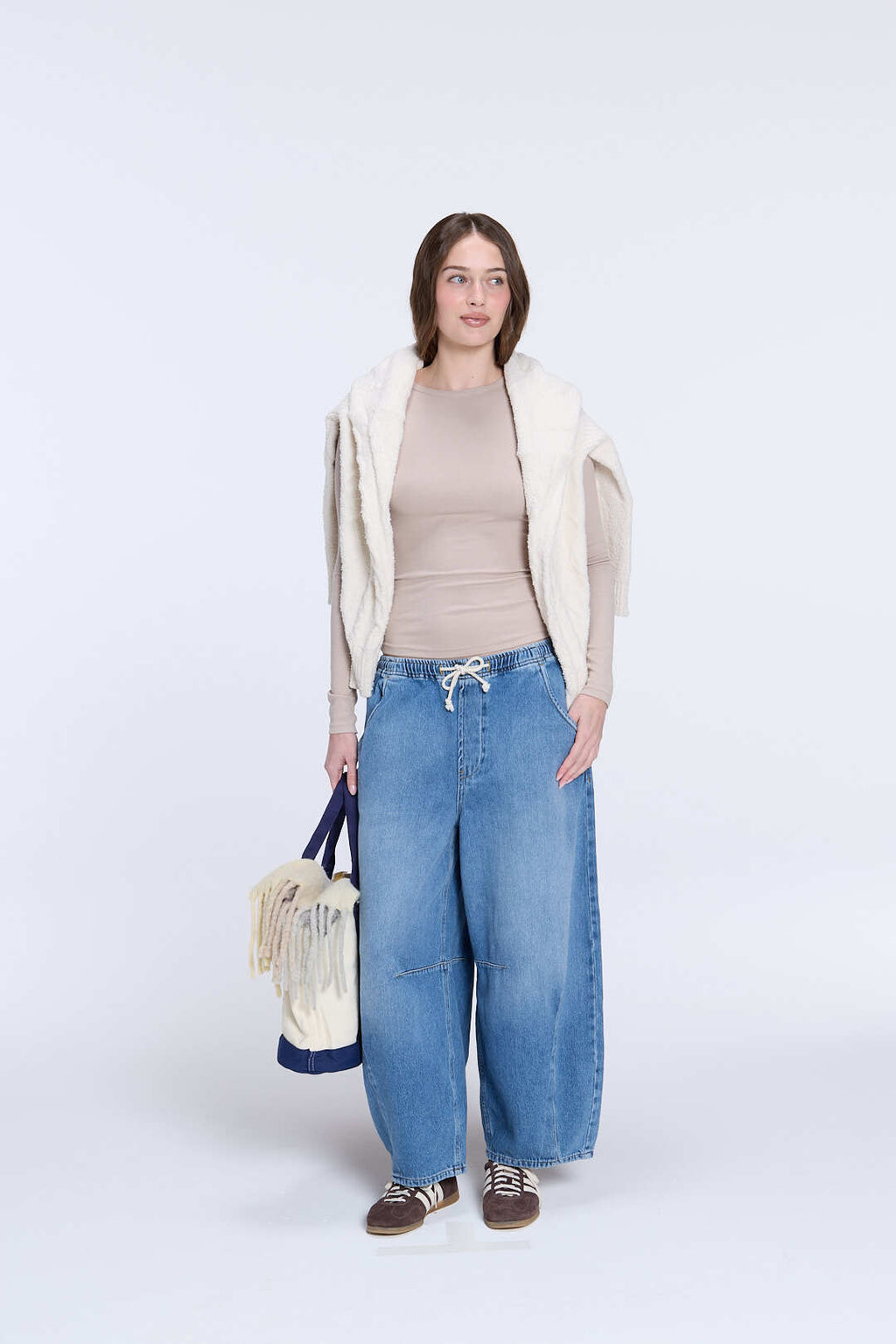 Pull-On Barrel Denim Pant
