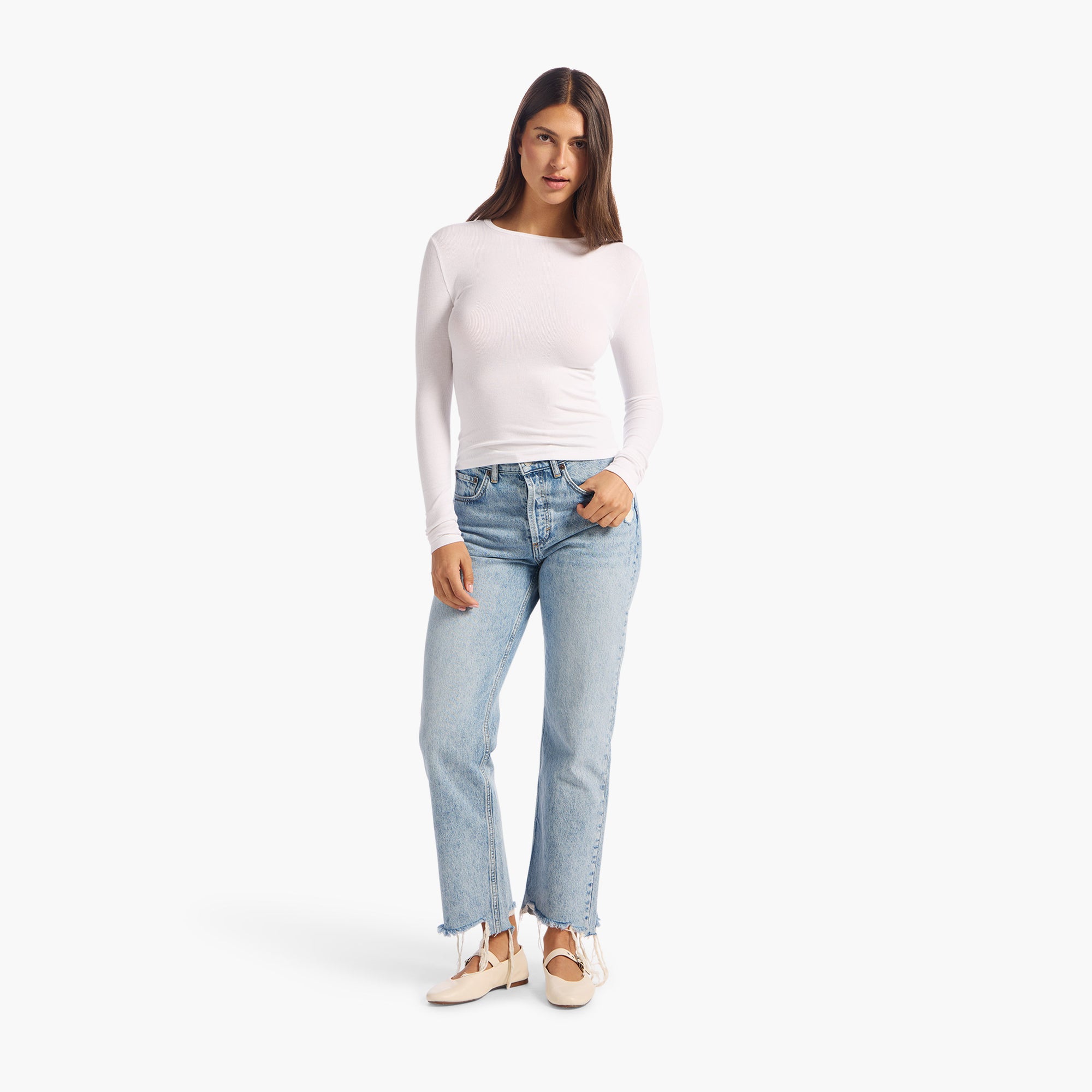Slinky Rib Long Sleeve Shirt