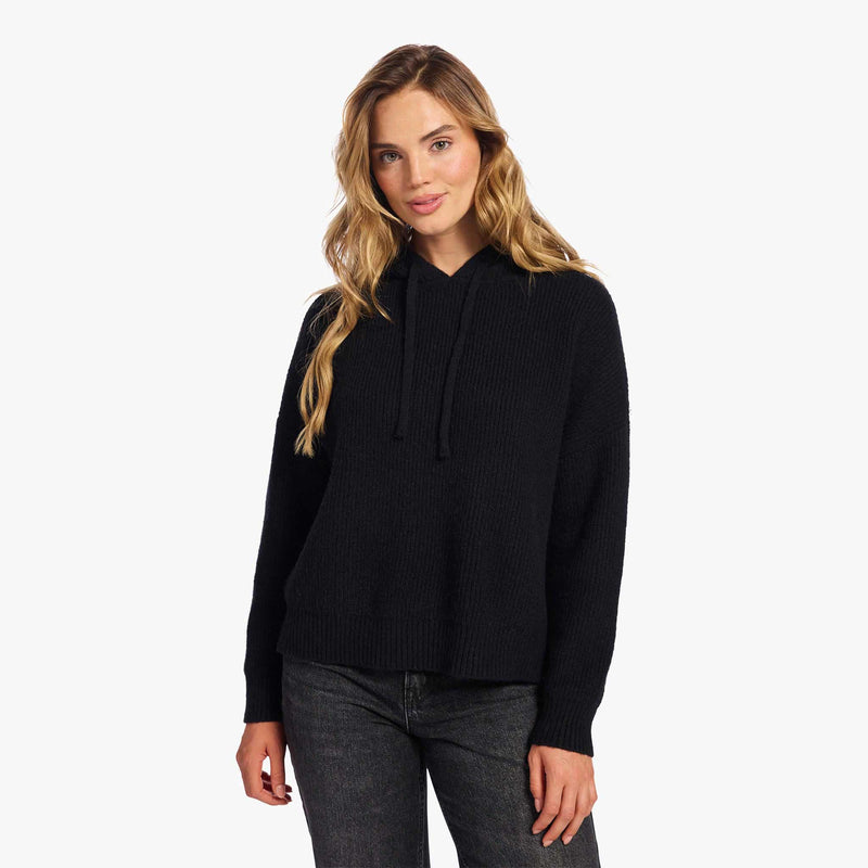 Cozy Knit Ribbed Sweater Hoodie image 
