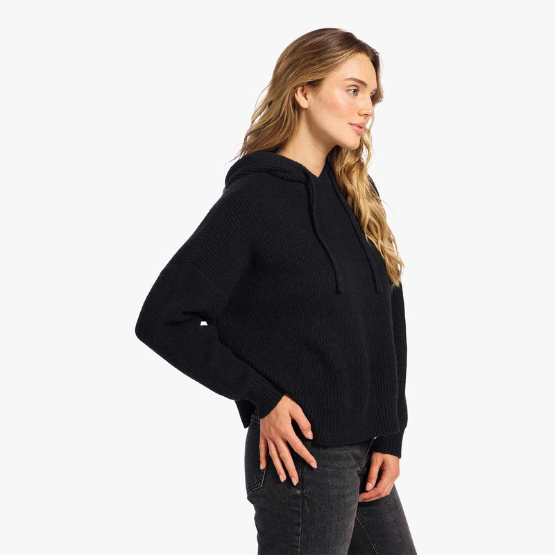 Cozy Knit Ribbed Sweater Hoodie image 