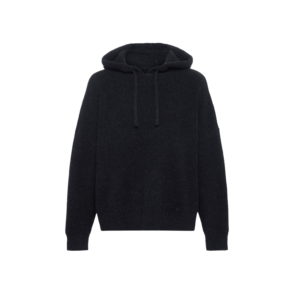 Cozy Knit Rib Sweater Hoodie
