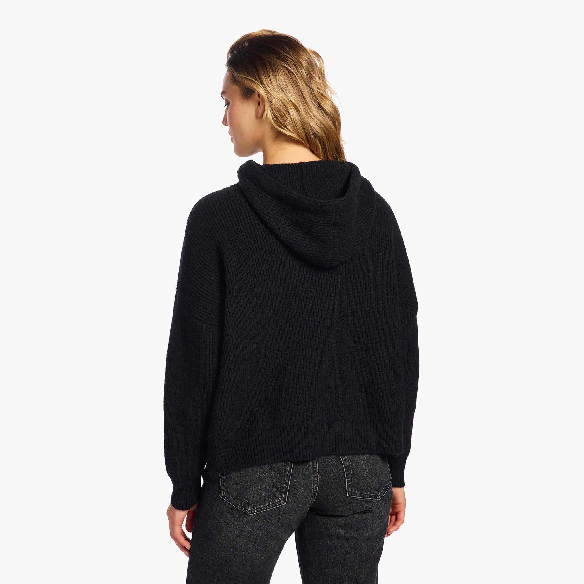 Cozy Knit Ribbed Sweater Hoodie