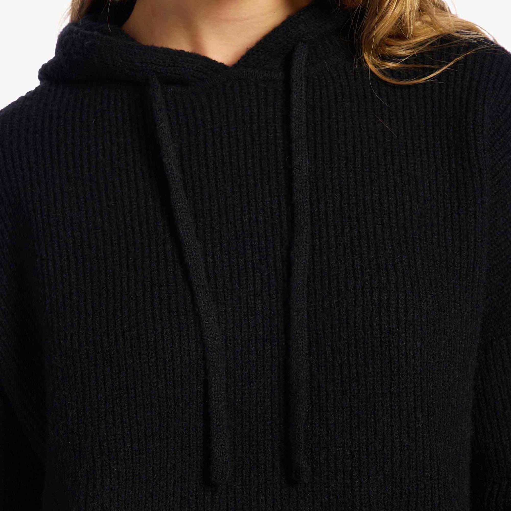 Cozy Knit Ribbed Sweater Hoodie
