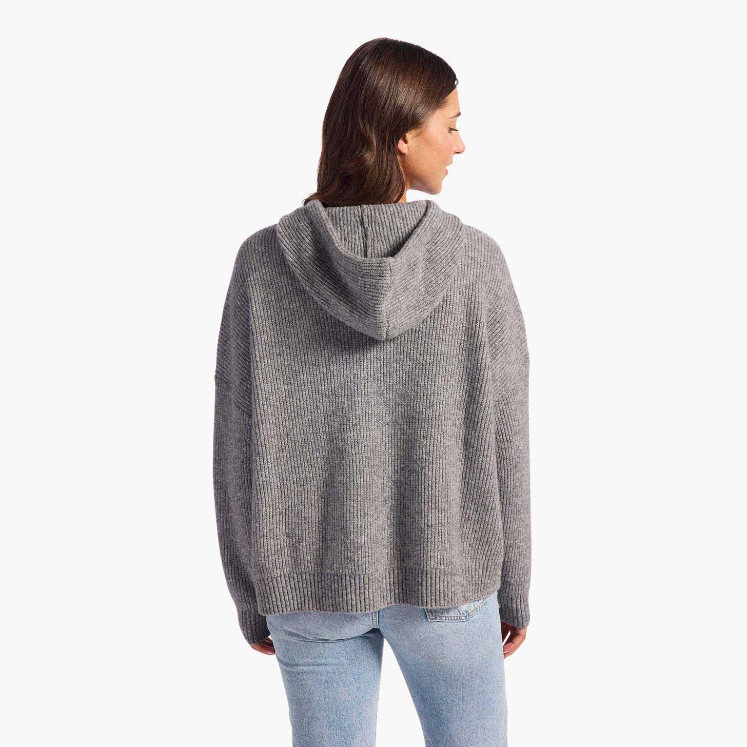 Cozy Knit Ribbed Sweater Hoodie