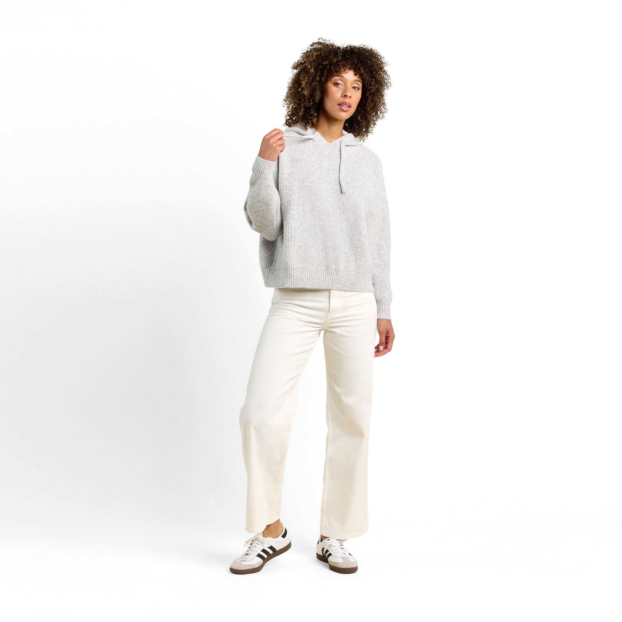 Cozy Knit Ribbed Sweater Hoodie