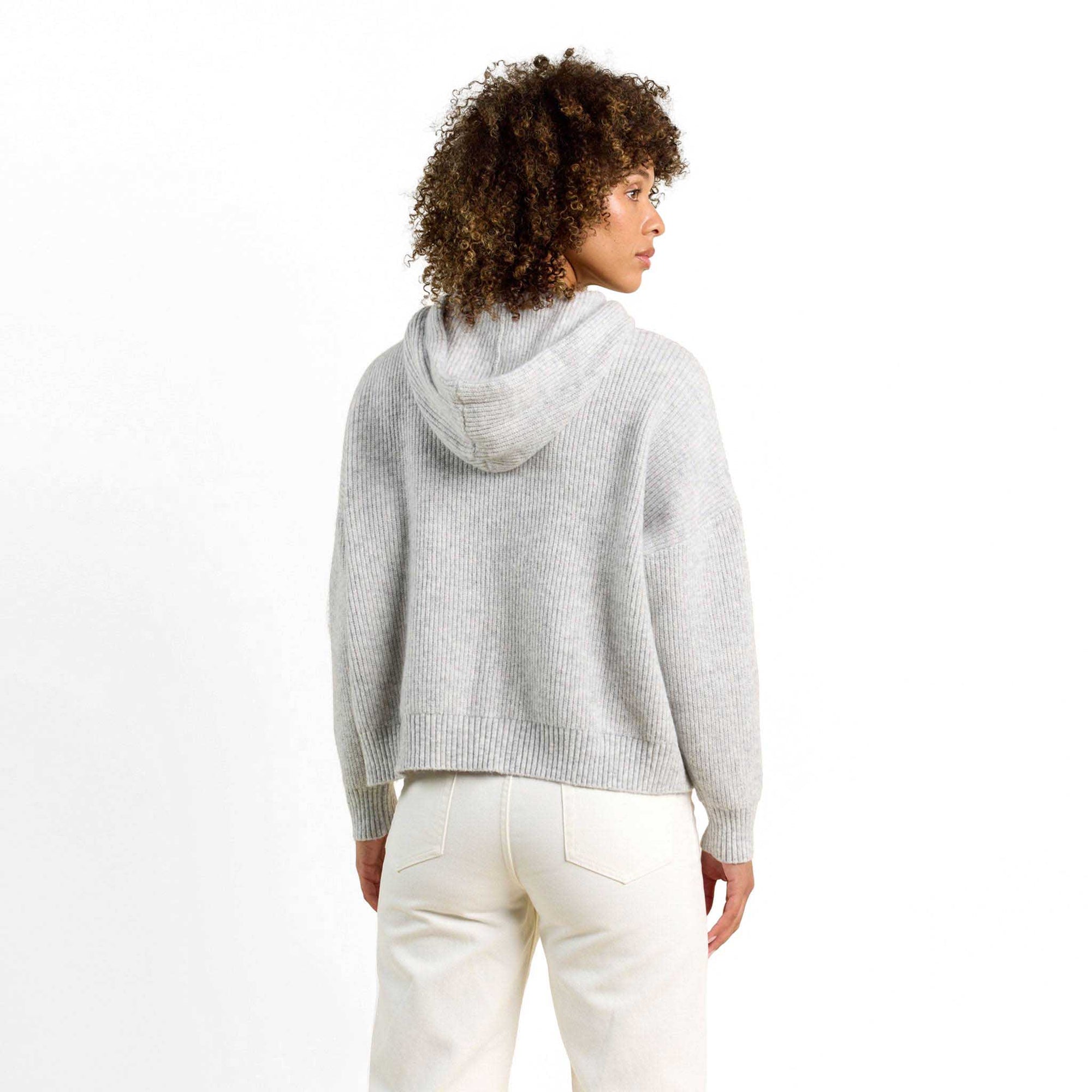 Cozy Knit Ribbed Sweater Hoodie