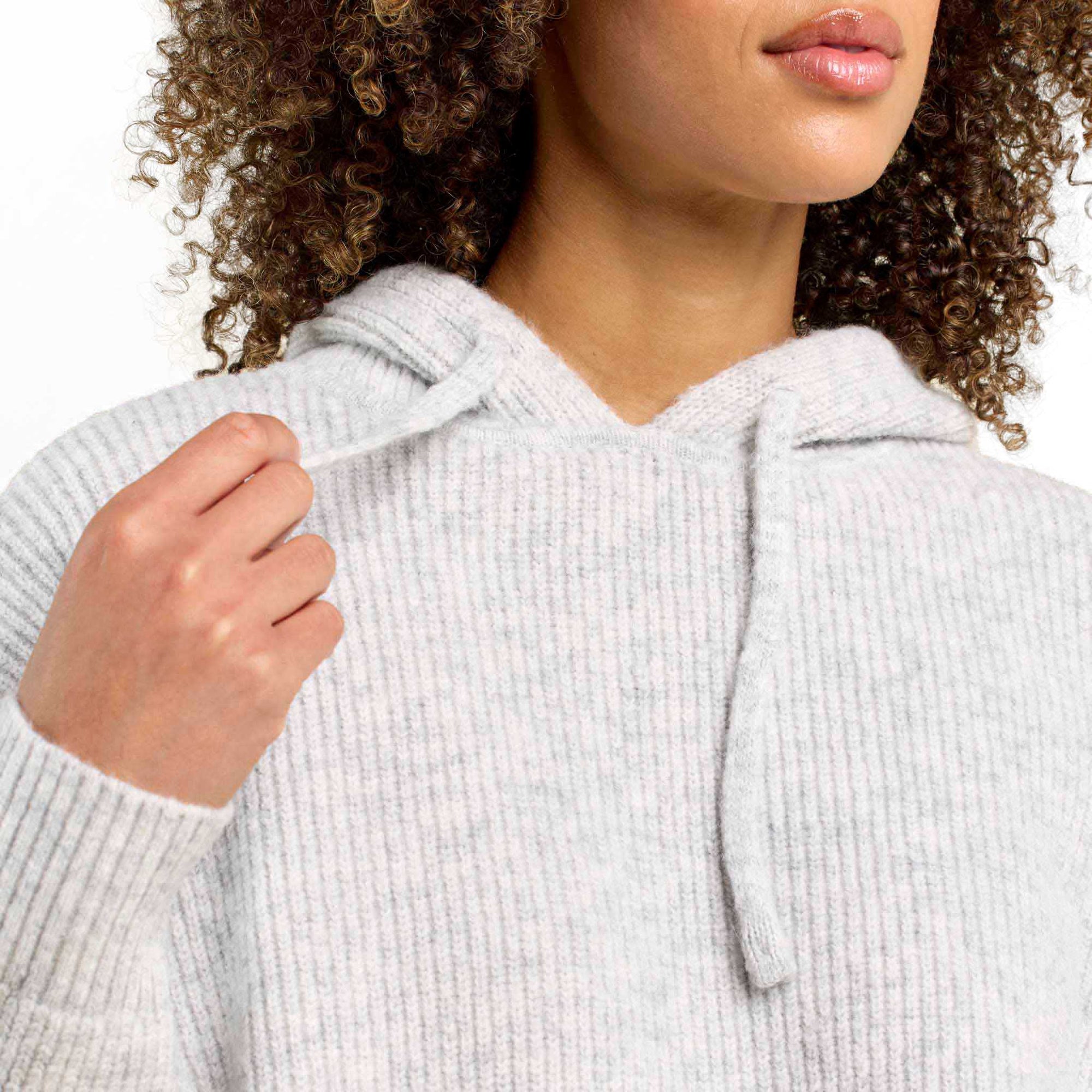 Cozy Knit Ribbed Sweater Hoodie