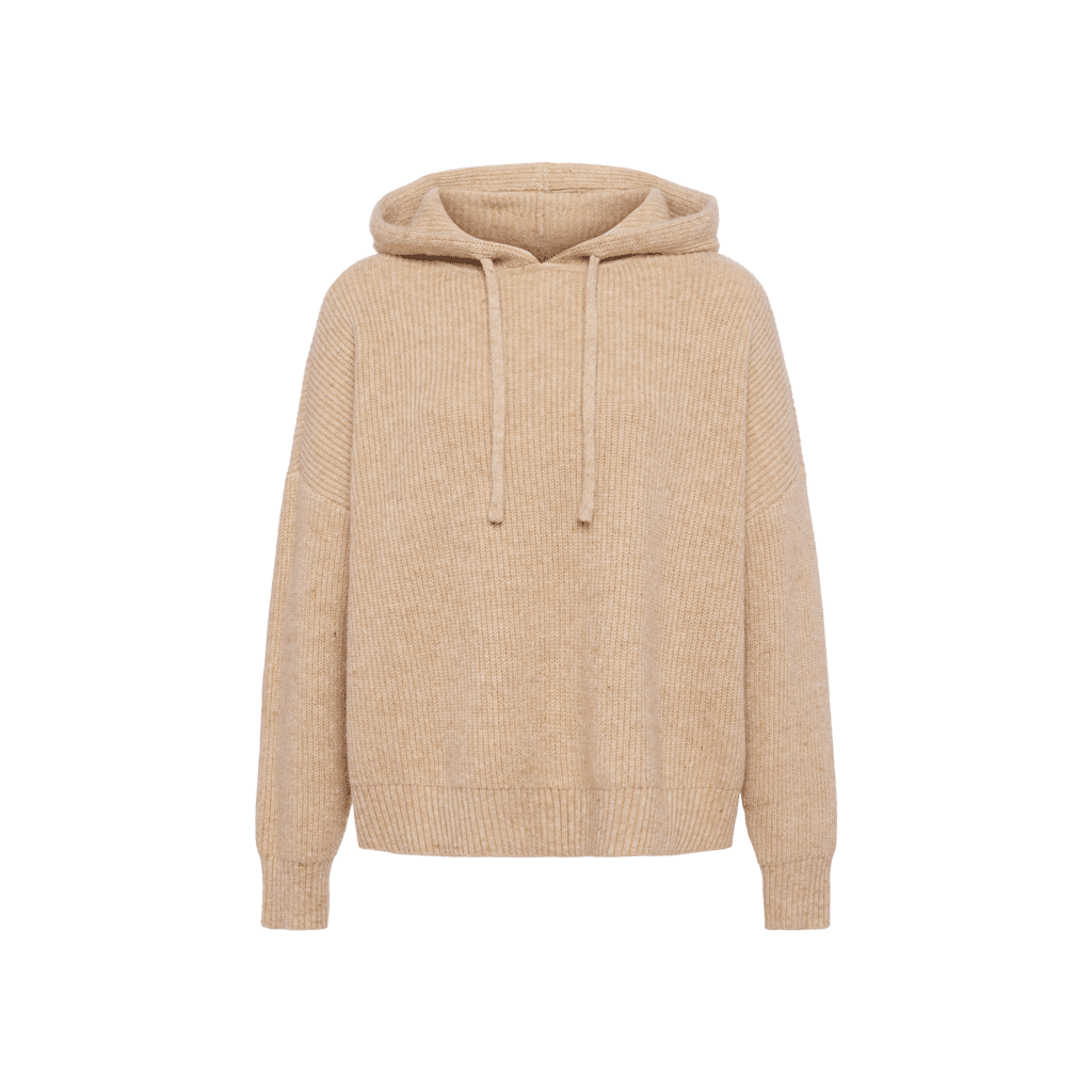Hooded ribbed sweater hotsell