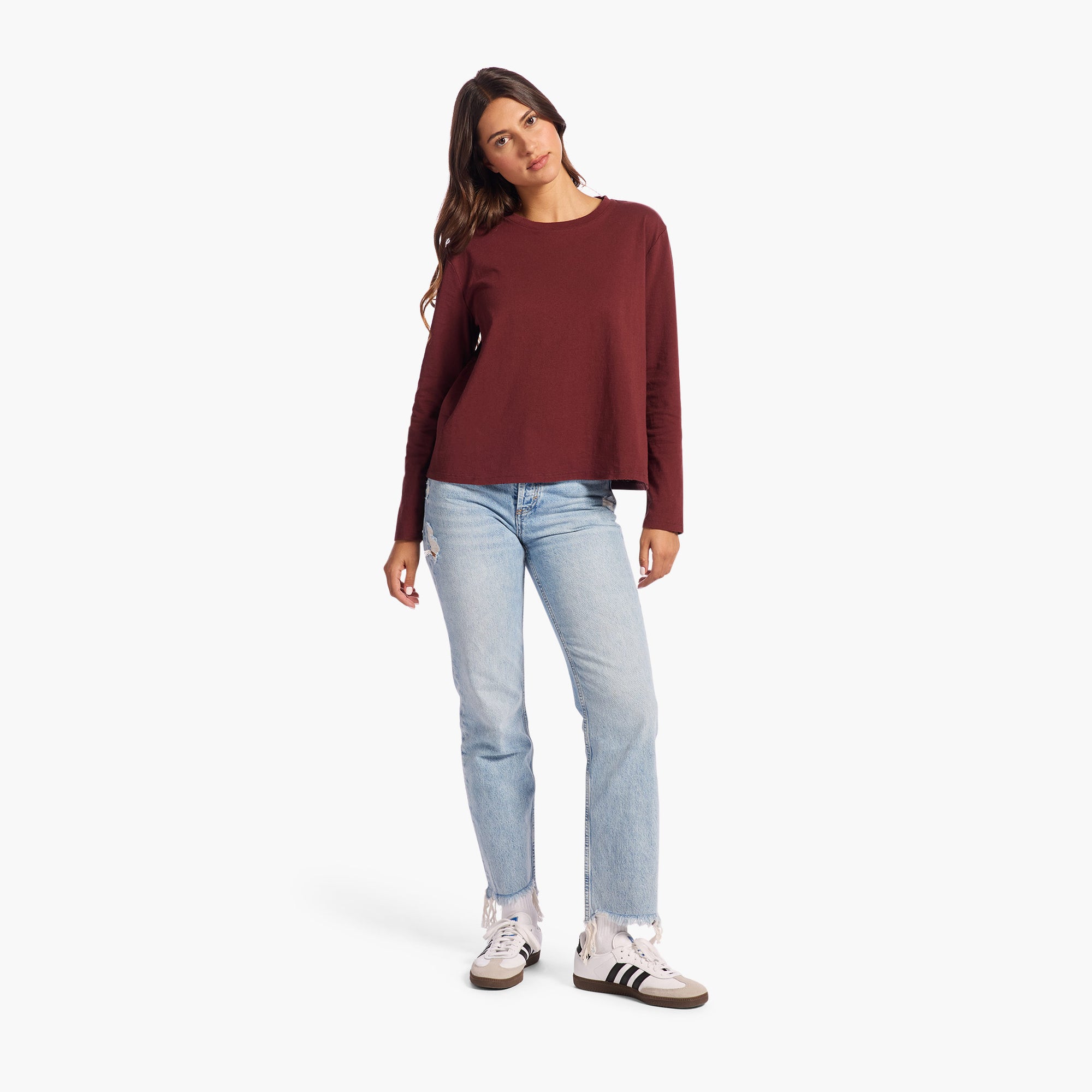 Vintage Cotton Long Sleeve Everyday T-Shirt