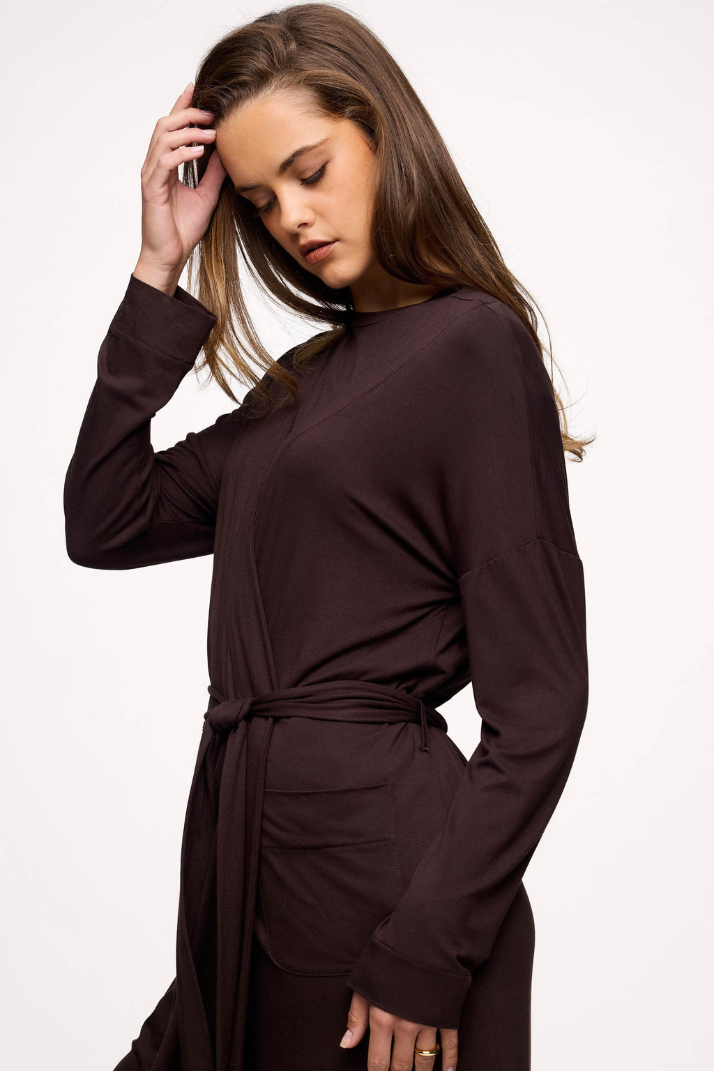 Crop Robe Lounge Robe | Espresso – nuuds