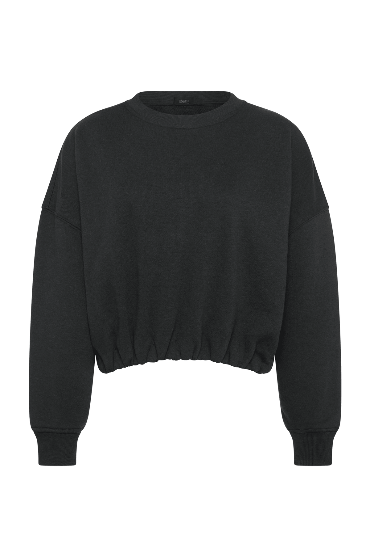 Color:Black | nuuds cinch waist sweatshirt, women’s sweatshirt, fleece sweatshirt women, everyday casual fleece