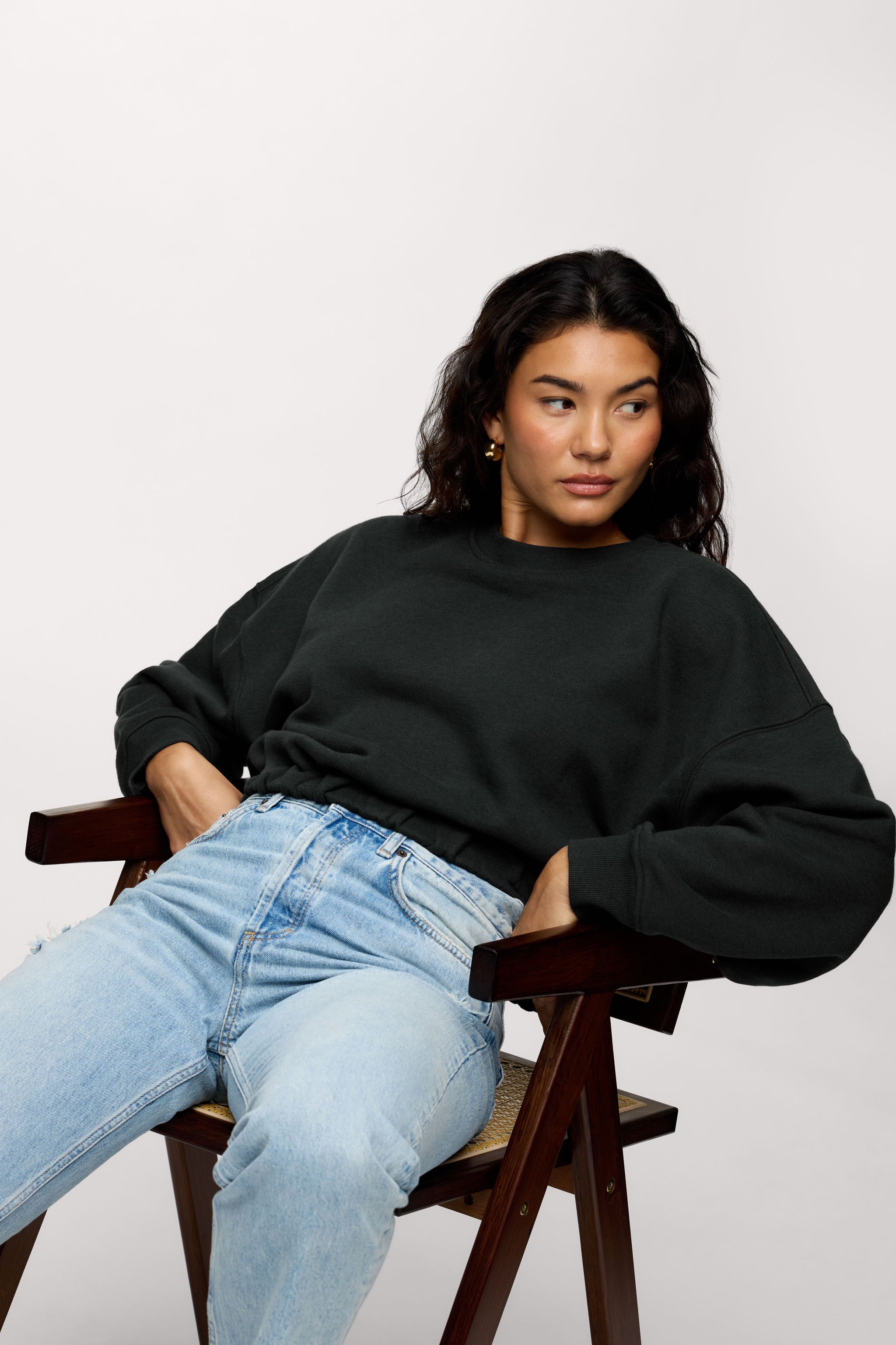 nuuds cinch waist sweatshirt, women’s sweatshirt, fleece sweatshirt women, everyday casual fleece