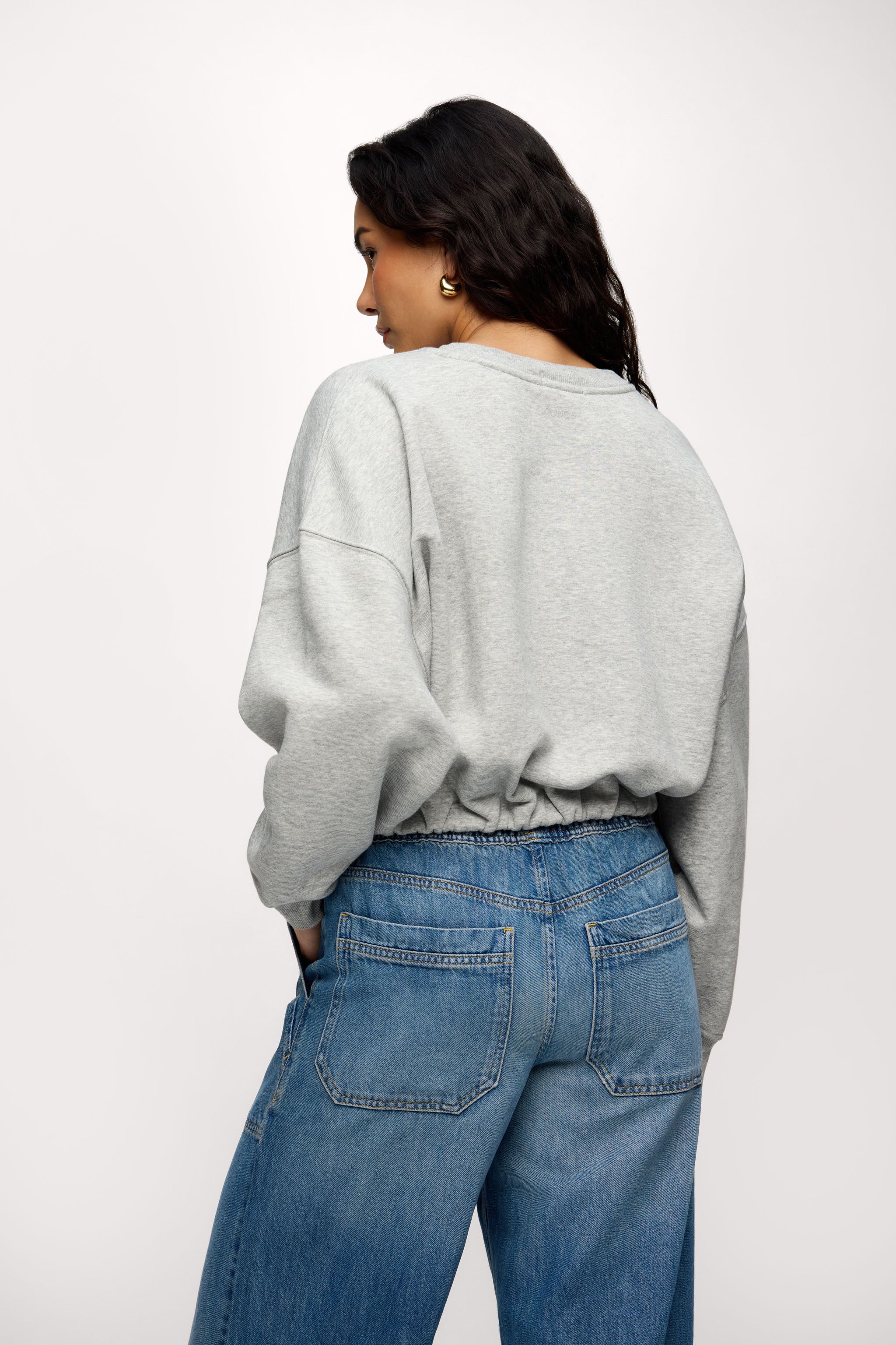 nuuds cinch waist sweatshirt, women’s sweatshirt, fleece sweatshirt women, everyday casual fleece