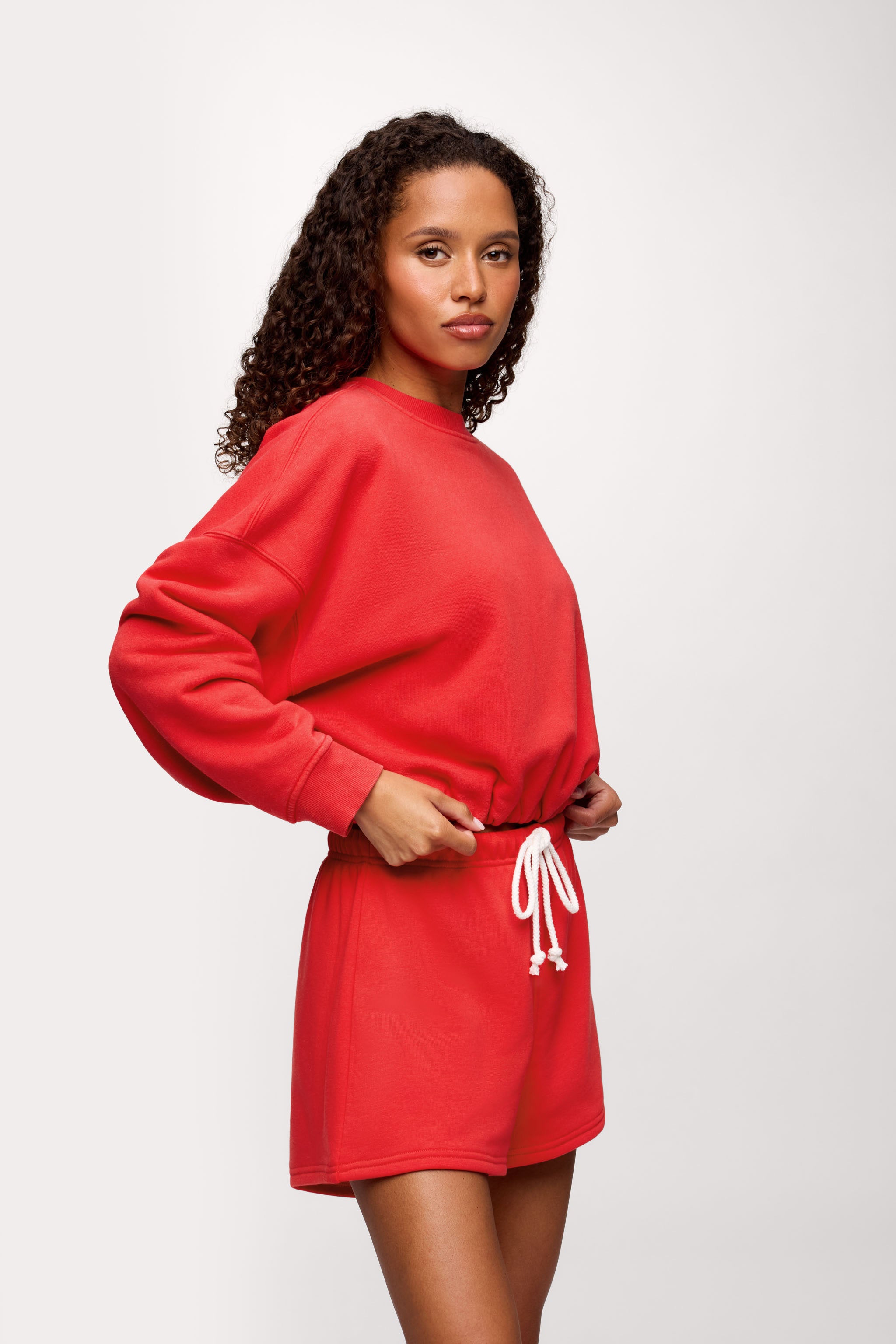 nuuds cinch waist sweatshirt, women’s sweatshirt, fleece sweatshirt women, everyday casual fleece