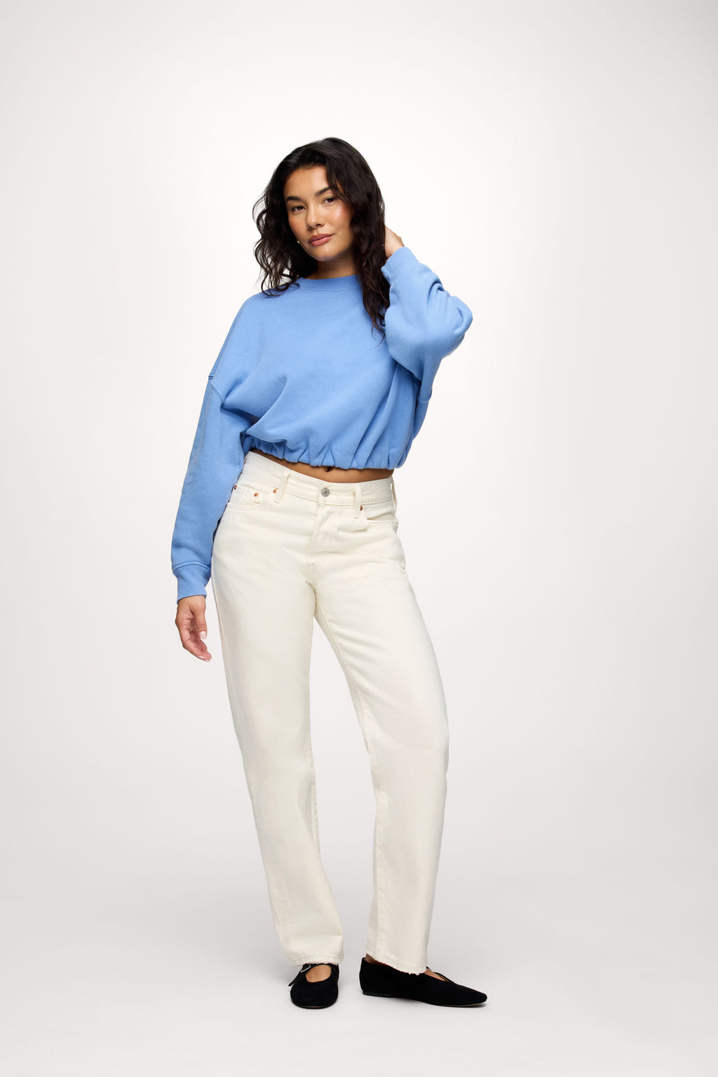 nuuds cinch waist sweatshirt, women’s sweatshirt, fleece sweatshirt women, everyday casual fleece