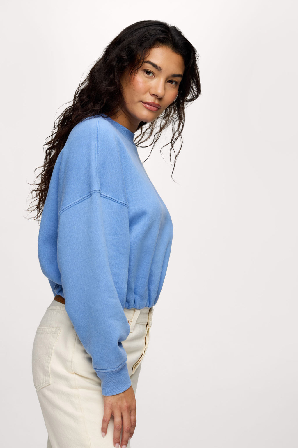 nuuds cinch waist sweatshirt, women’s sweatshirt, fleece sweatshirt women, everyday casual fleece
