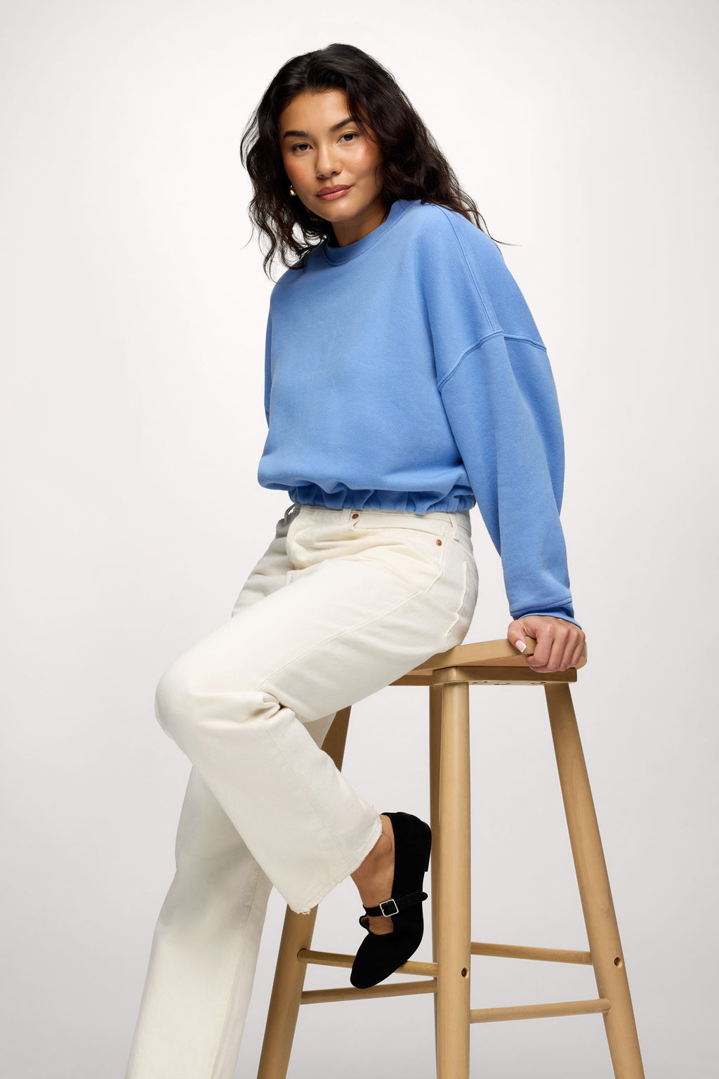 nuuds cinch waist sweatshirt, women’s sweatshirt, fleece sweatshirt women, everyday casual fleece