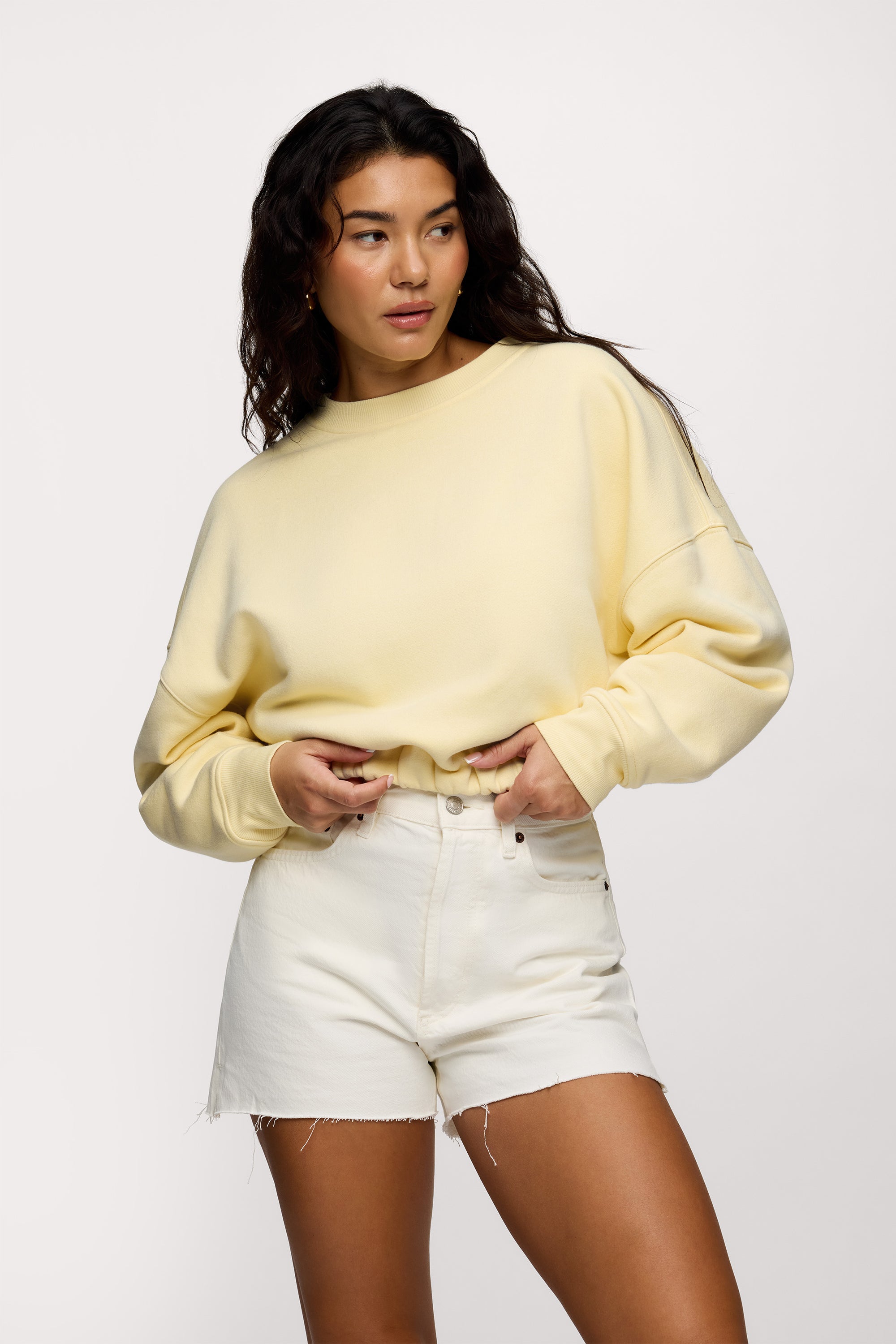 nuuds cinch waist sweatshirt, women’s sweatshirt, fleece sweatshirt women, everyday casual fleece