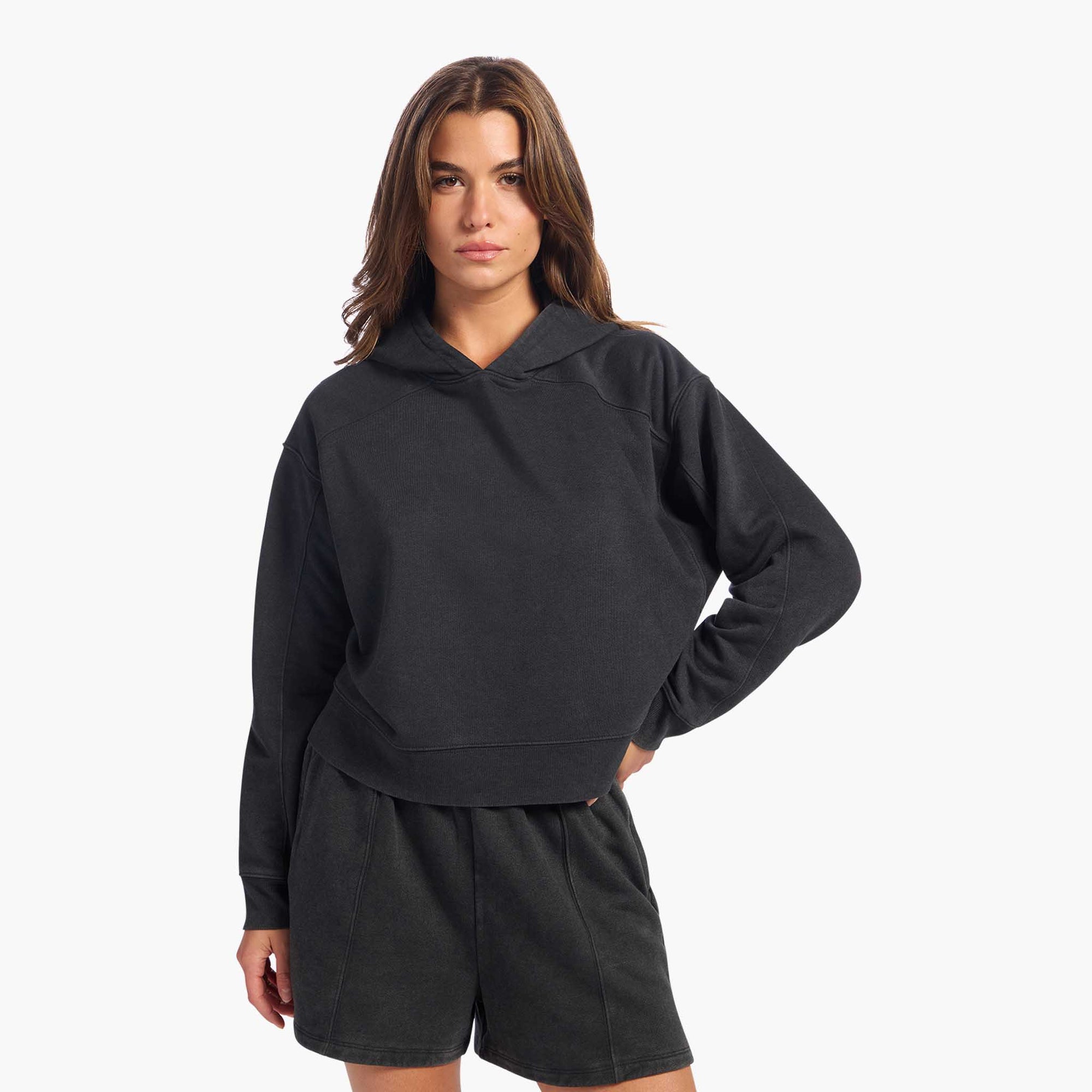 Vintage Fleece Cropped Hoodie