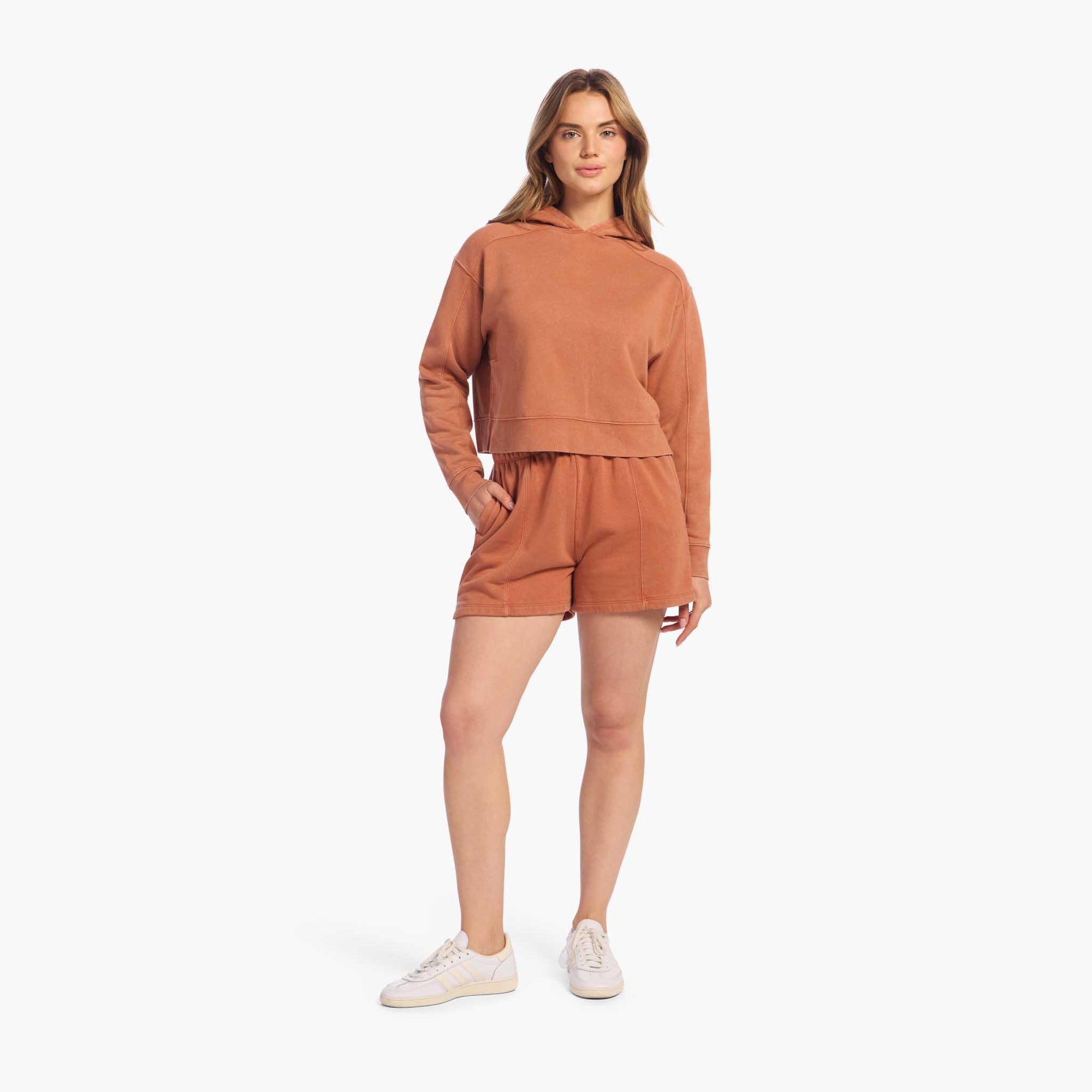 Vintage Fleece Cropped Hoodie