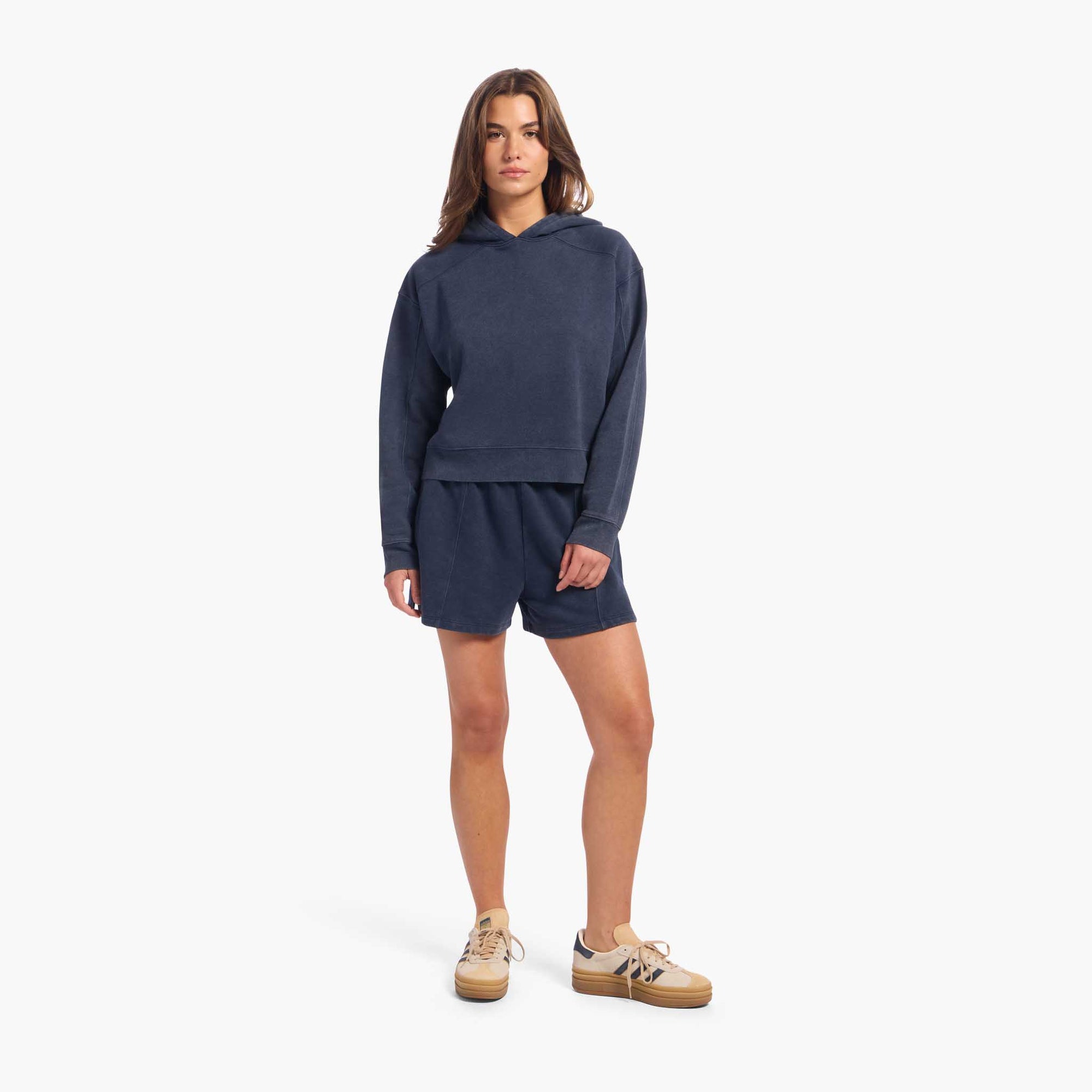 Vintage Fleece Cropped Hoodie