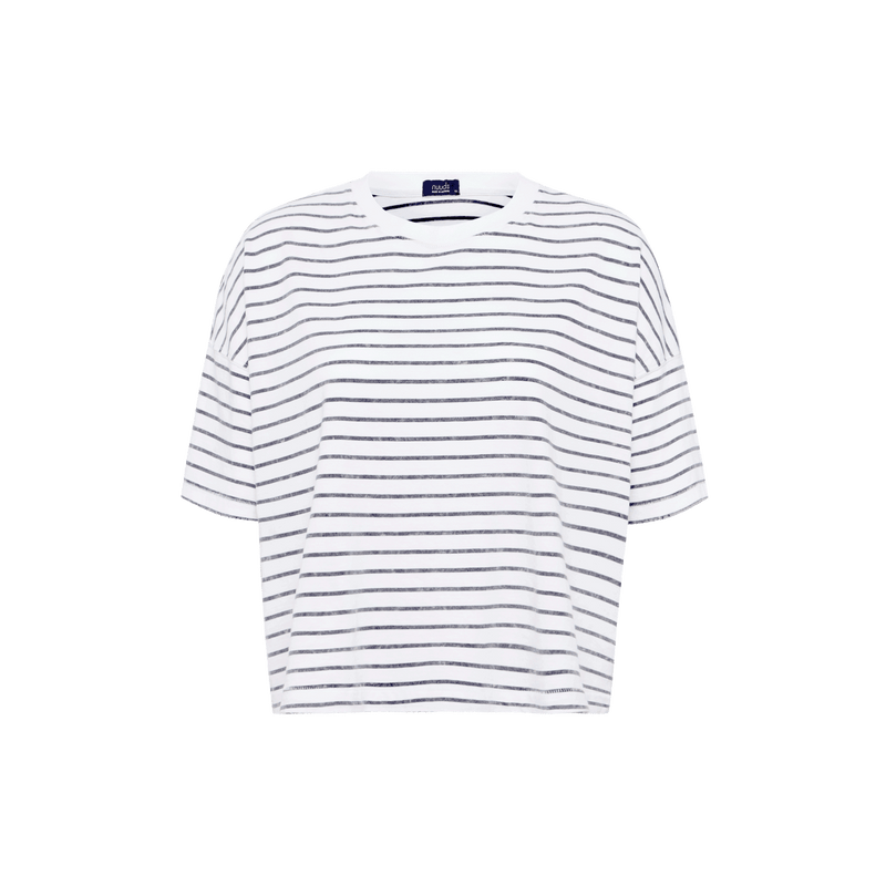 Soft Cotton Striped Boxy Tee image ghost