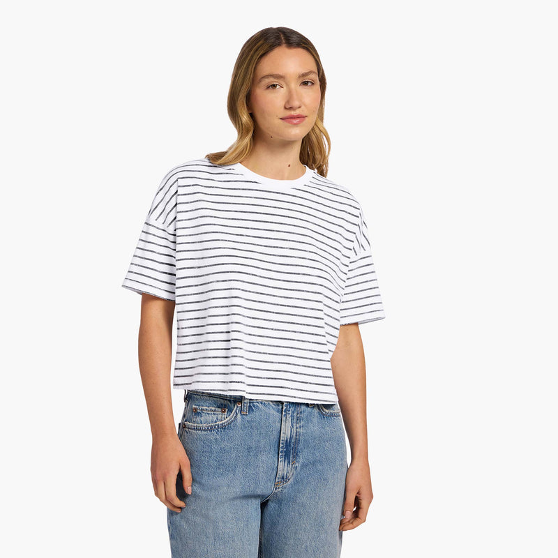 Soft Cotton Striped Boxy Tee image 