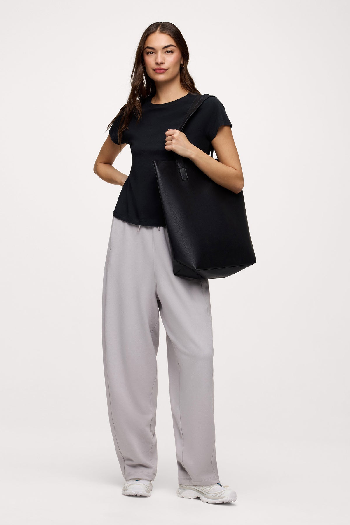 Color:Black | nuuds perfect tee - womens cotton t-shirt basic tees womens tops